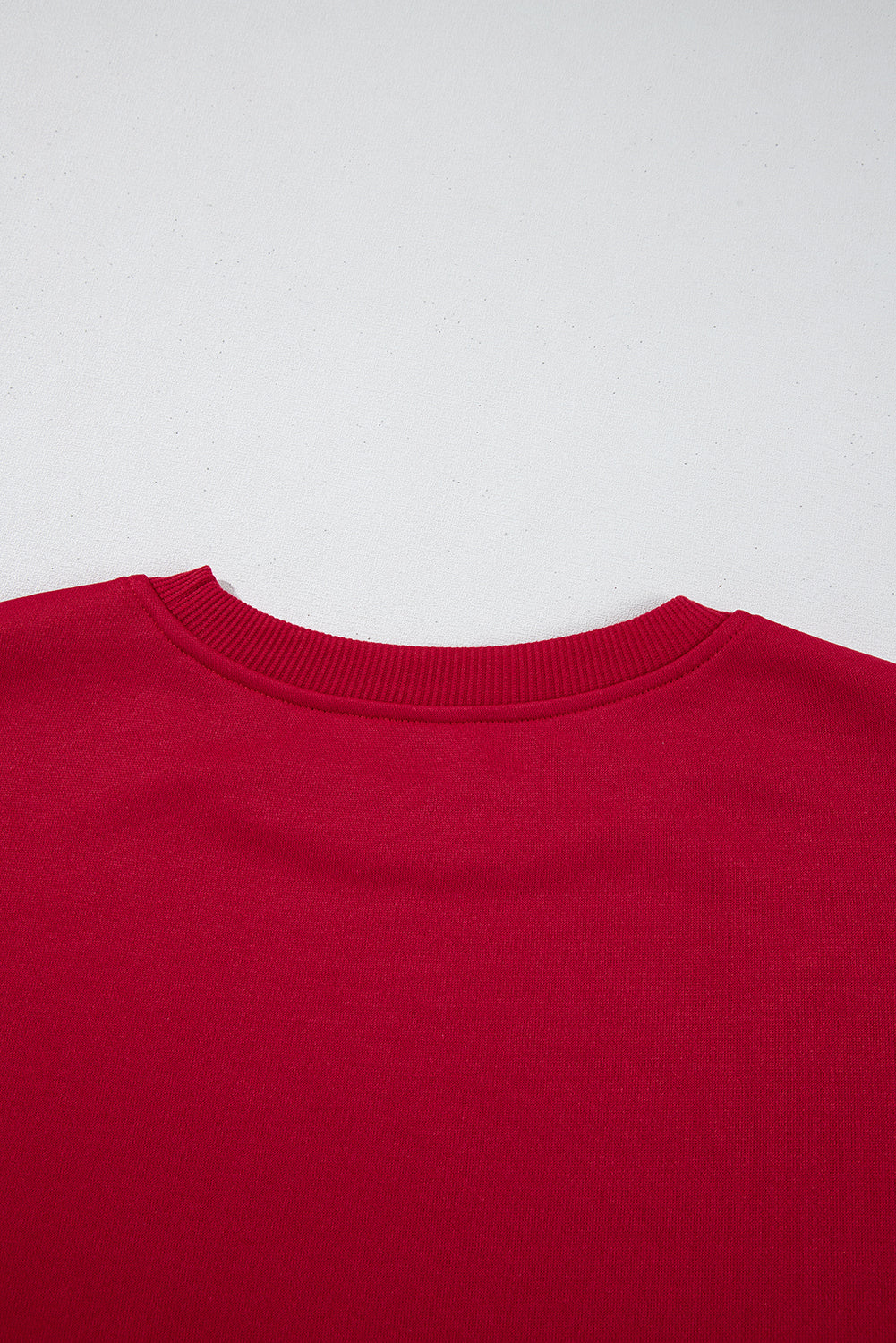 Fiery rood contrast boogdecor laten vallen mouw Crewneck sweatshirt