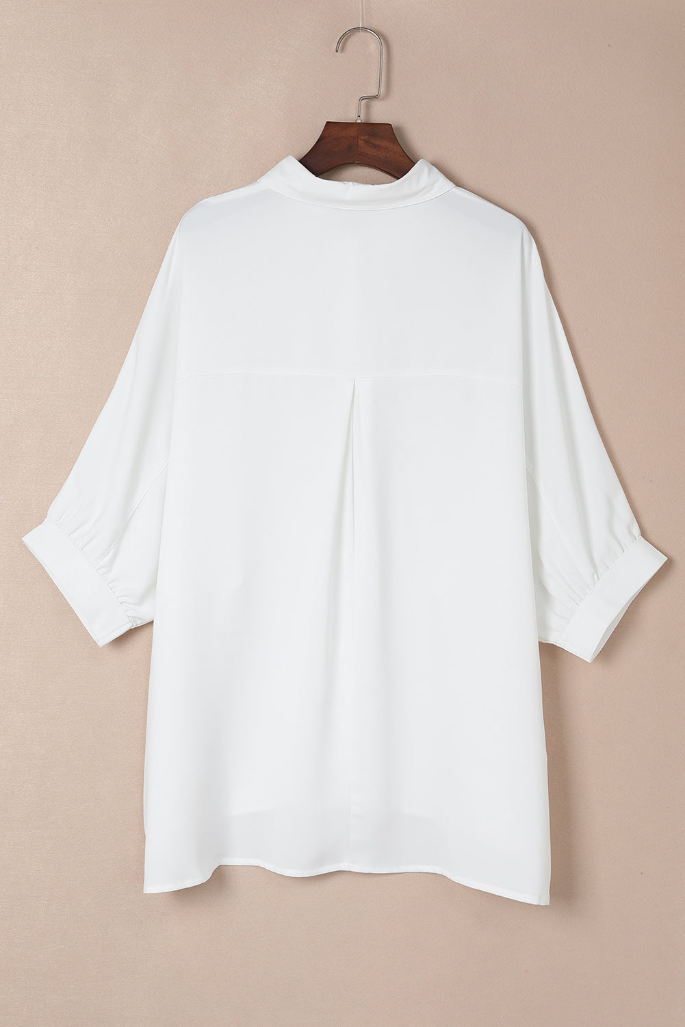 Wit oversized overhemd met 3/4 pofmouwen