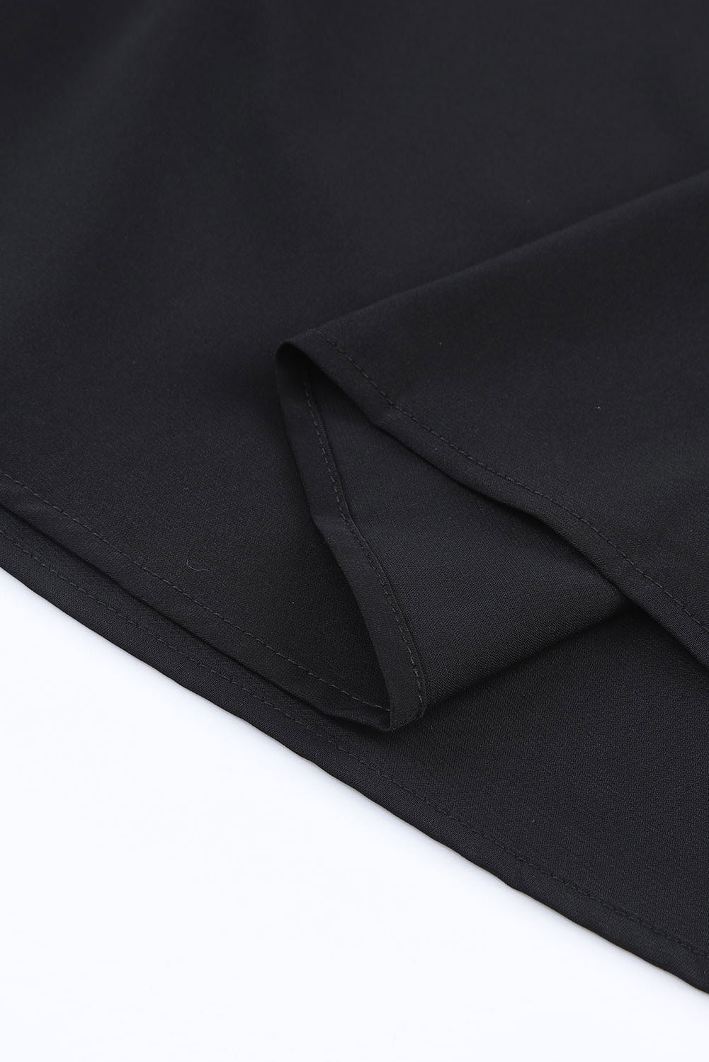 Zwart geknoopte asymmetrische off-shoulder blouse