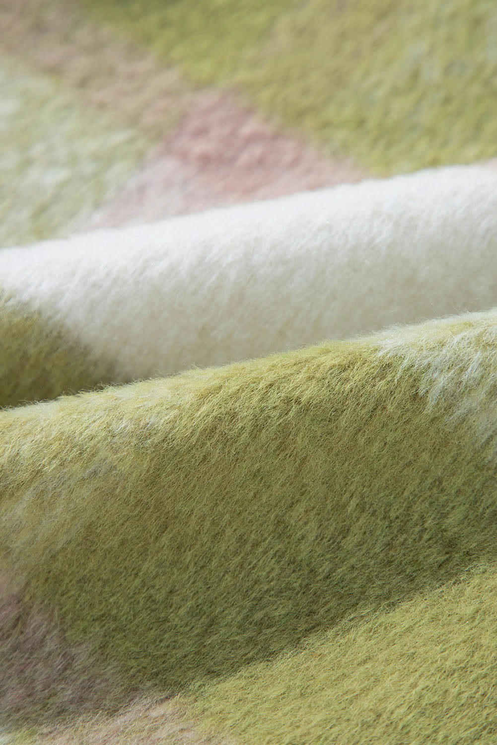 Saliegroene geruite print met klepzakken en knoopsluiting Baggy Shacket