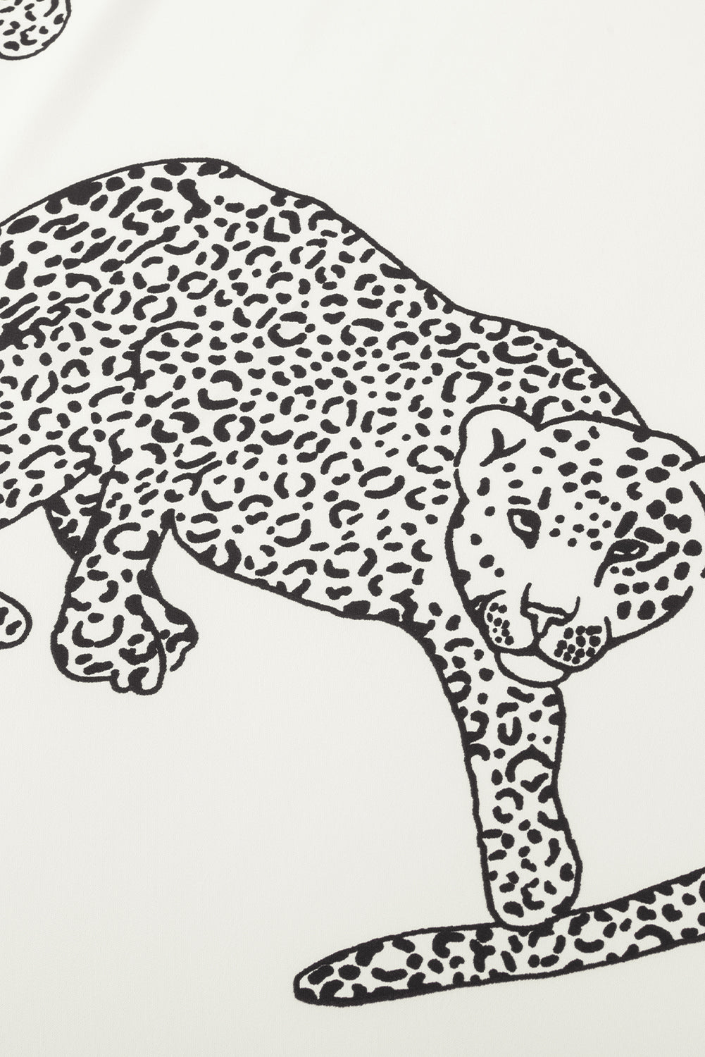 Witte Cheetah-print losse pasvorm open voorkant kimono