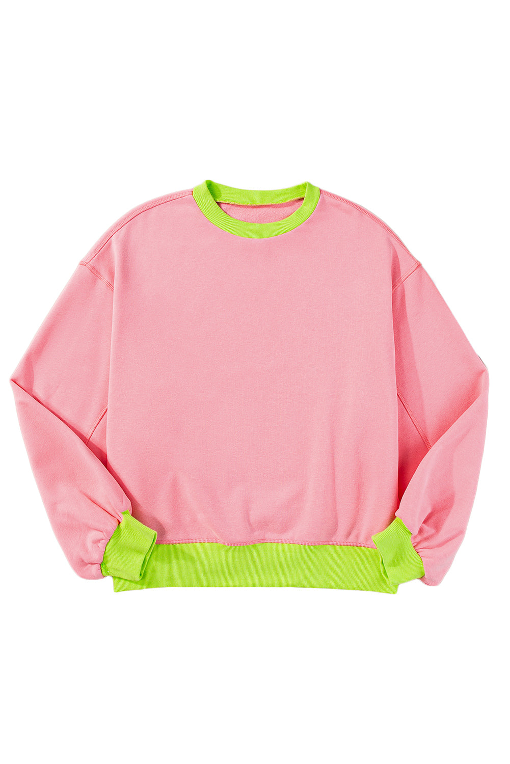 Roze sweatshirt met colorblock-bubbelmouwen