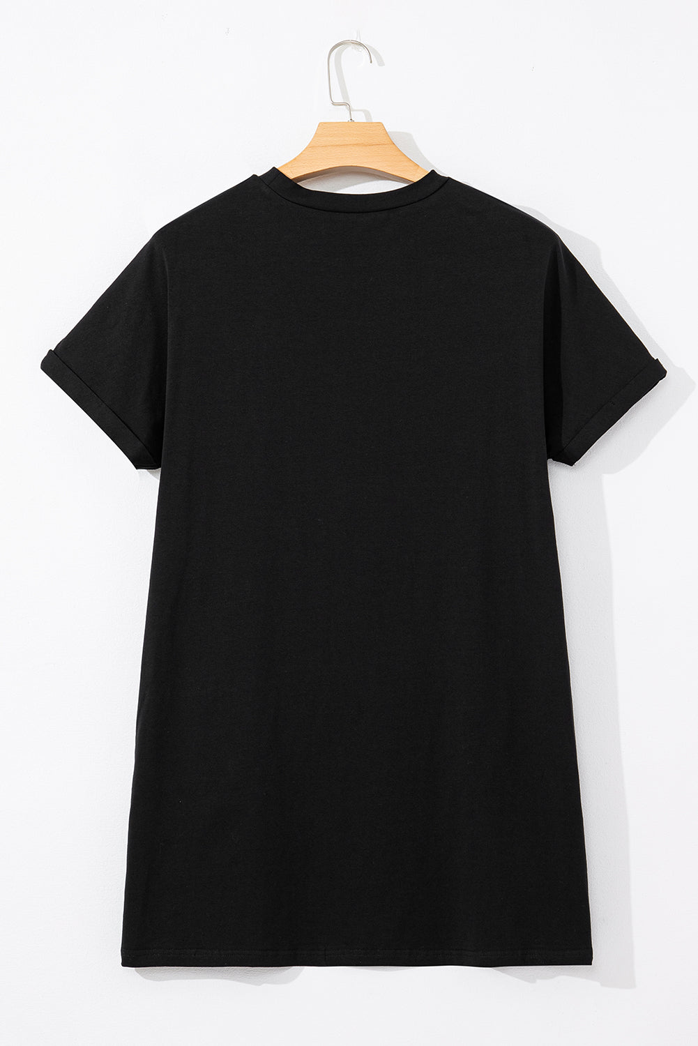Black Nashville Guitar Print Crew Neck T -shirt mini -jurk