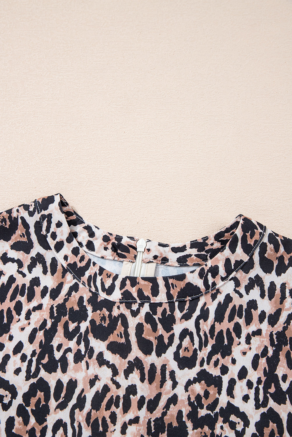 Bruine luipaard Print Crew Neck Shift Short T -shirtjurk