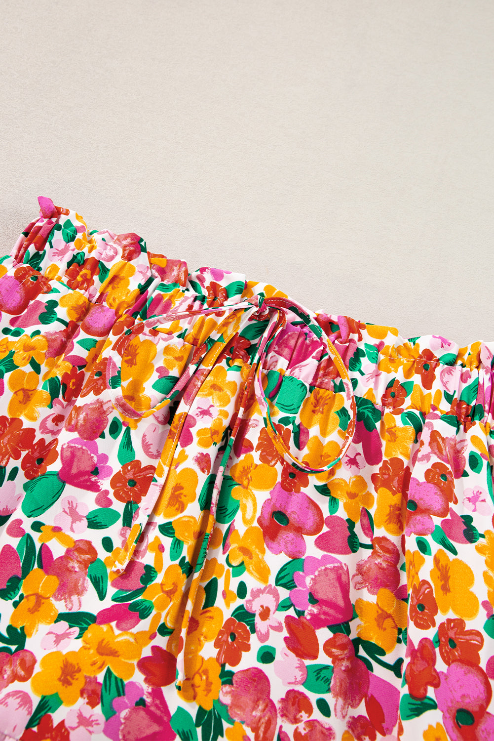 Gele Boho bloemenprint gelaagde lange rok