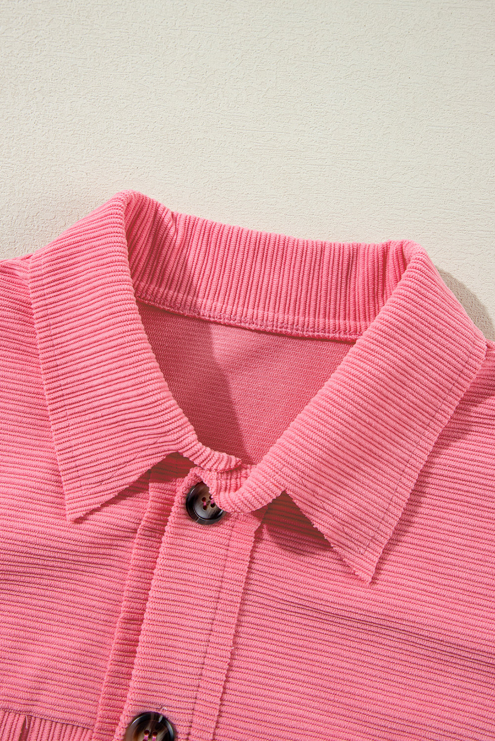 Bonbon Corduroy Flap Detail Knoopsluiting Split Shacket