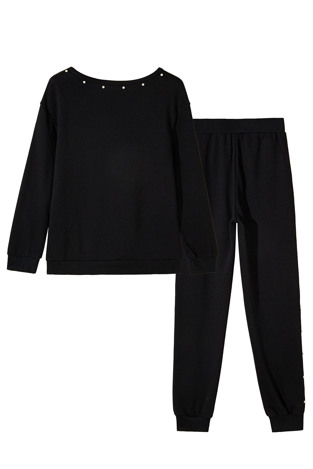 Set met zwarte kralendecor, trui en joggingbroek