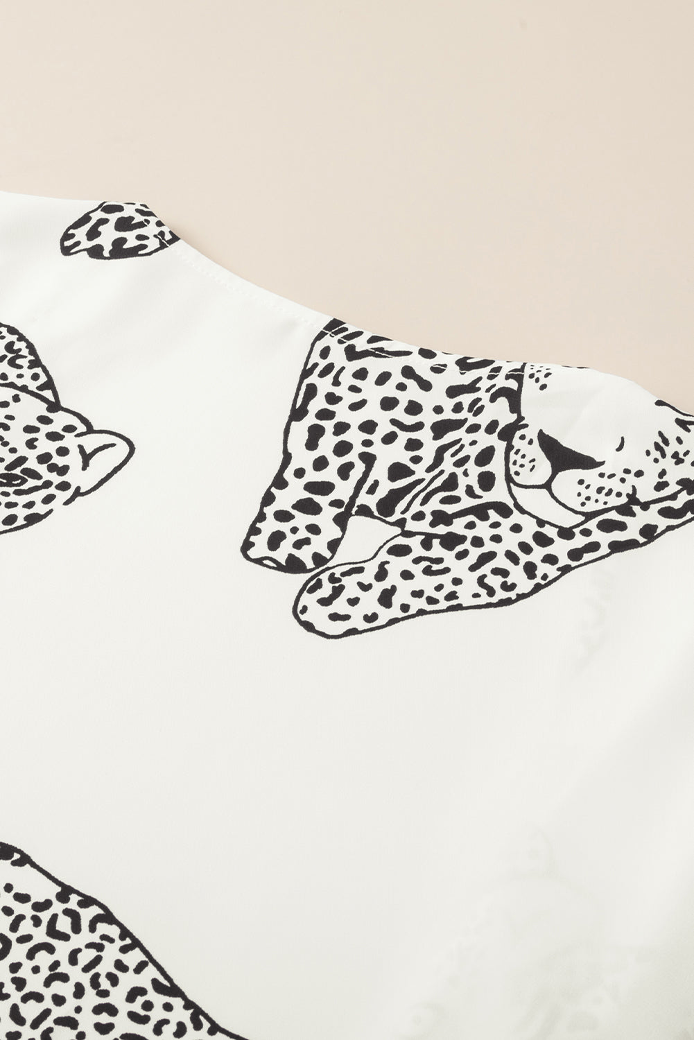 Witte Cheetah-print losse pasvorm open voorkant kimono