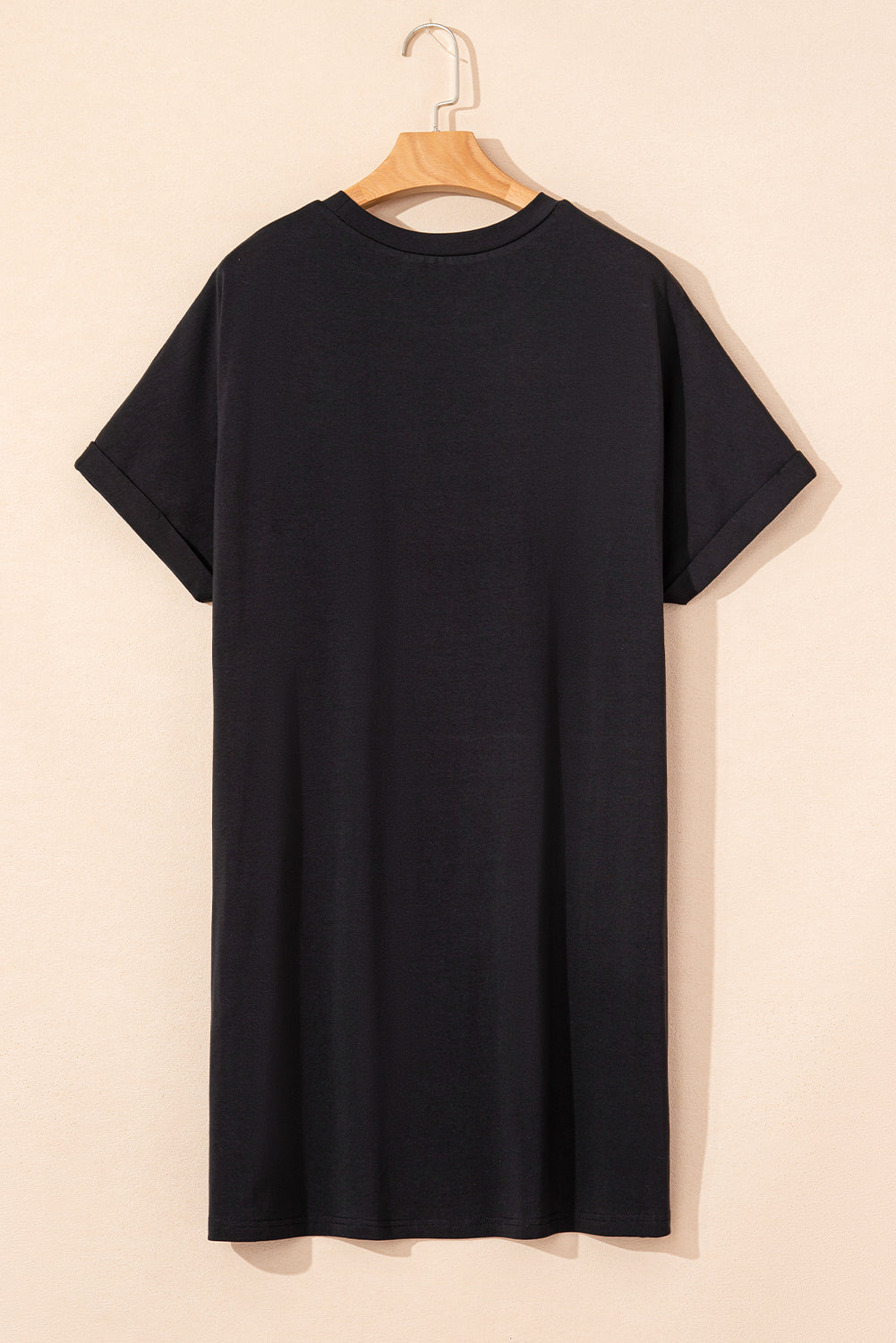Black Nashville Guitar Print Crew Neck T -shirt mini -jurk