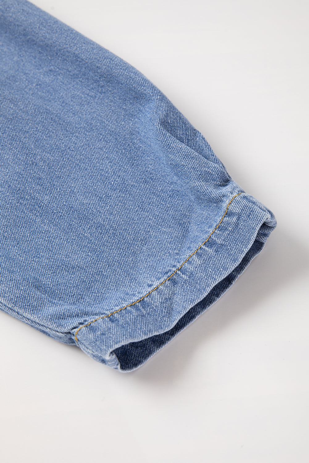 Dusk Blue Denim gegolfde casual top