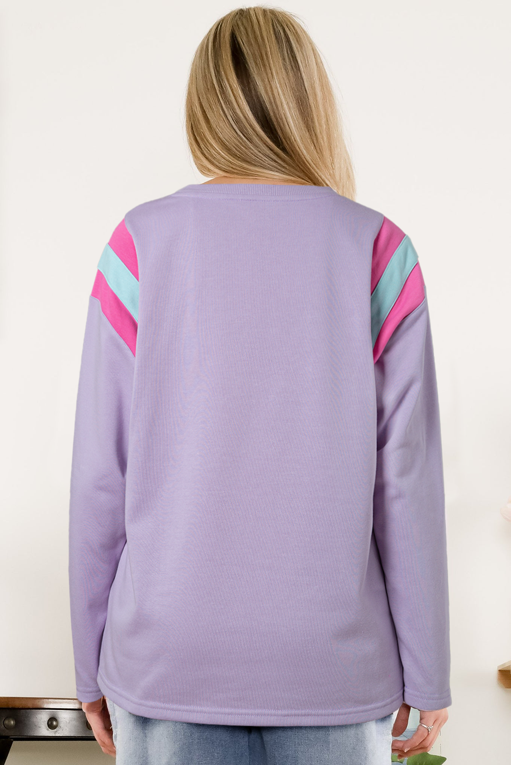 Phalaenopsis Mineral Wash Colorblock Arm Patchwork Operized Top
