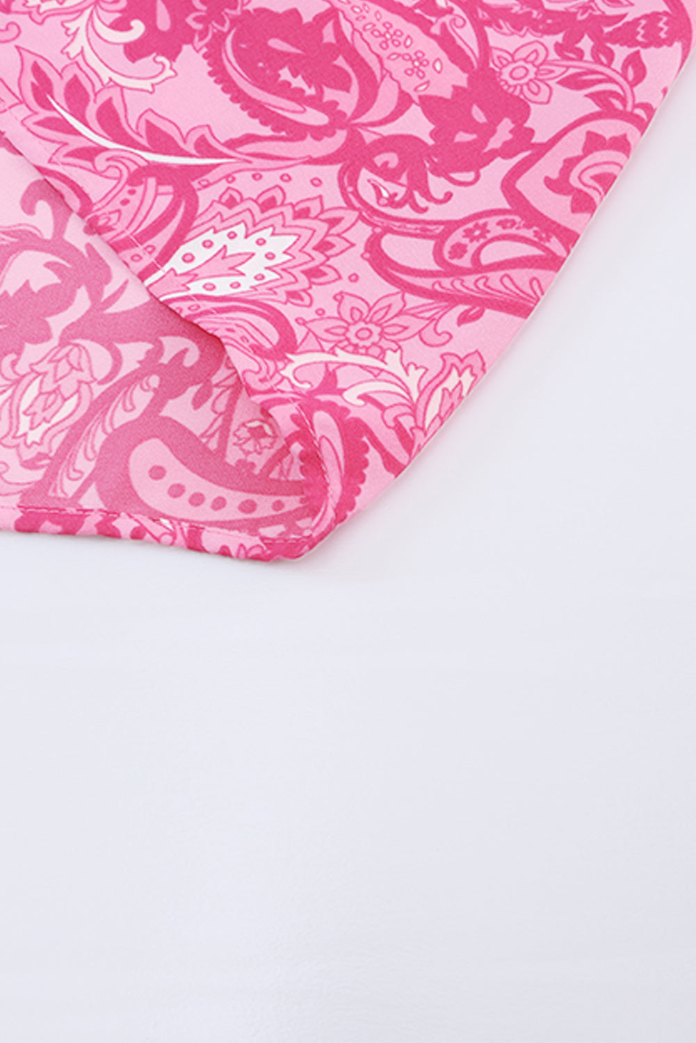 Roze paisley-print Boho Holiday gelaagde maxi-jurk met ruches
