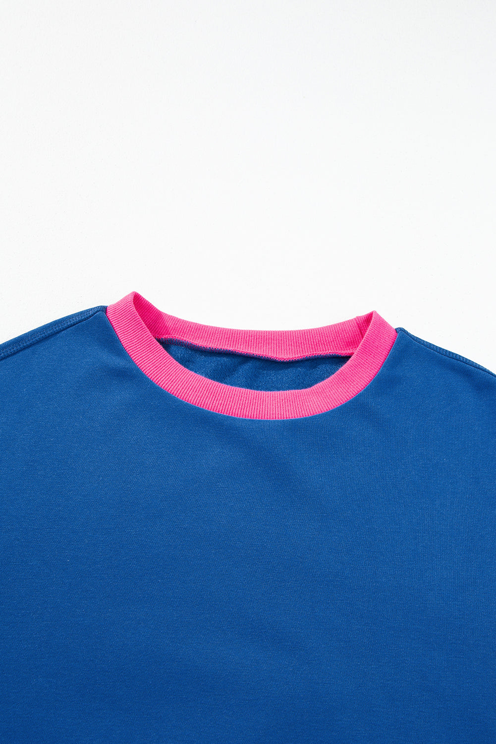 Blauw colorblock sweatshirt met bubbelmouwen