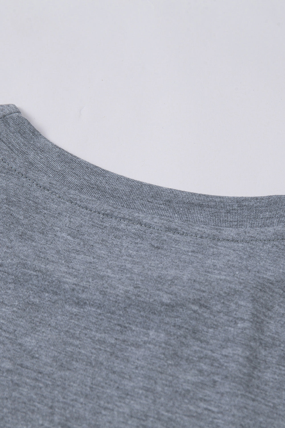 Grijs effen T-shirt met ronde hals