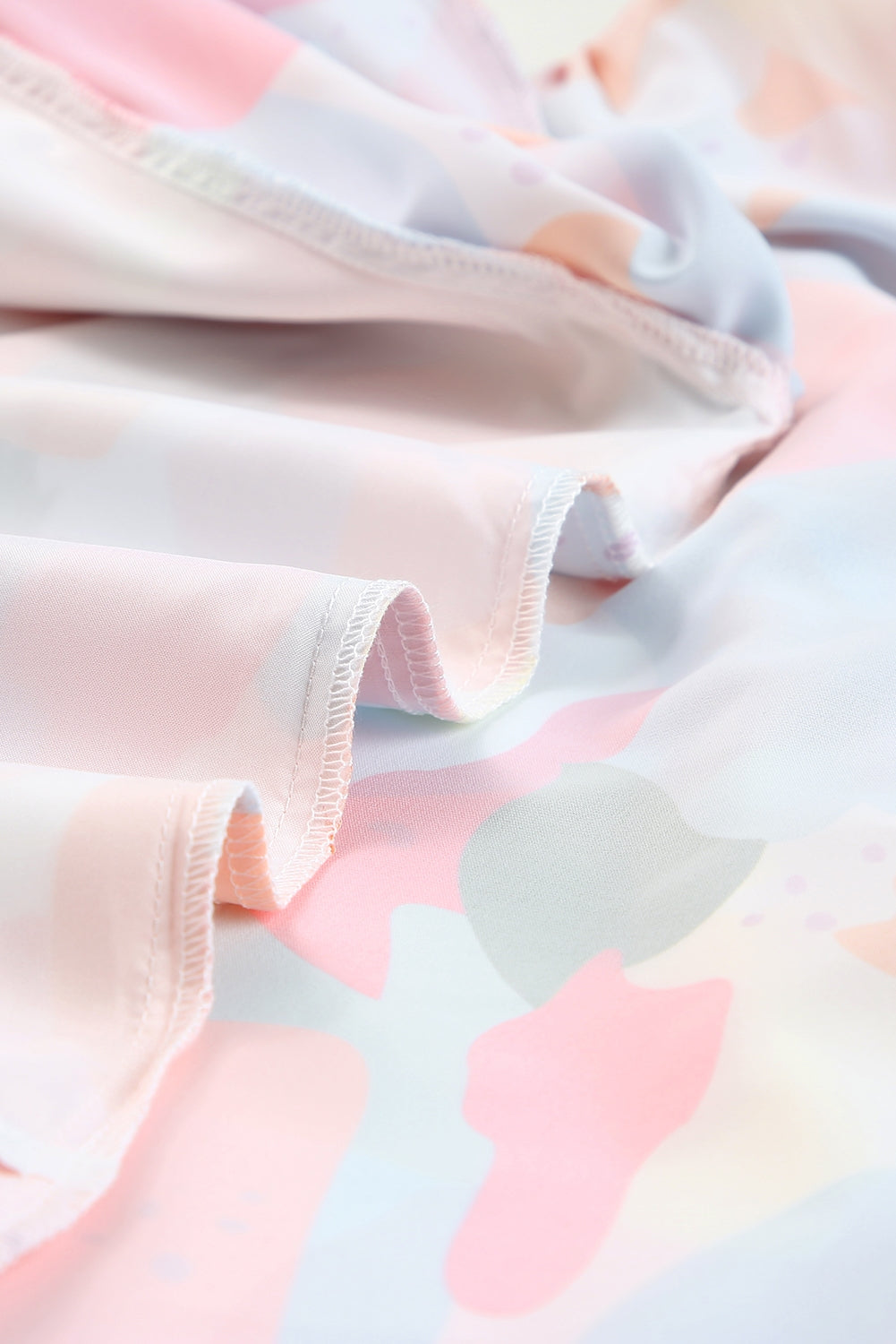 Blouse met veelkleurige bloemenprint, V-hals en halve mouw