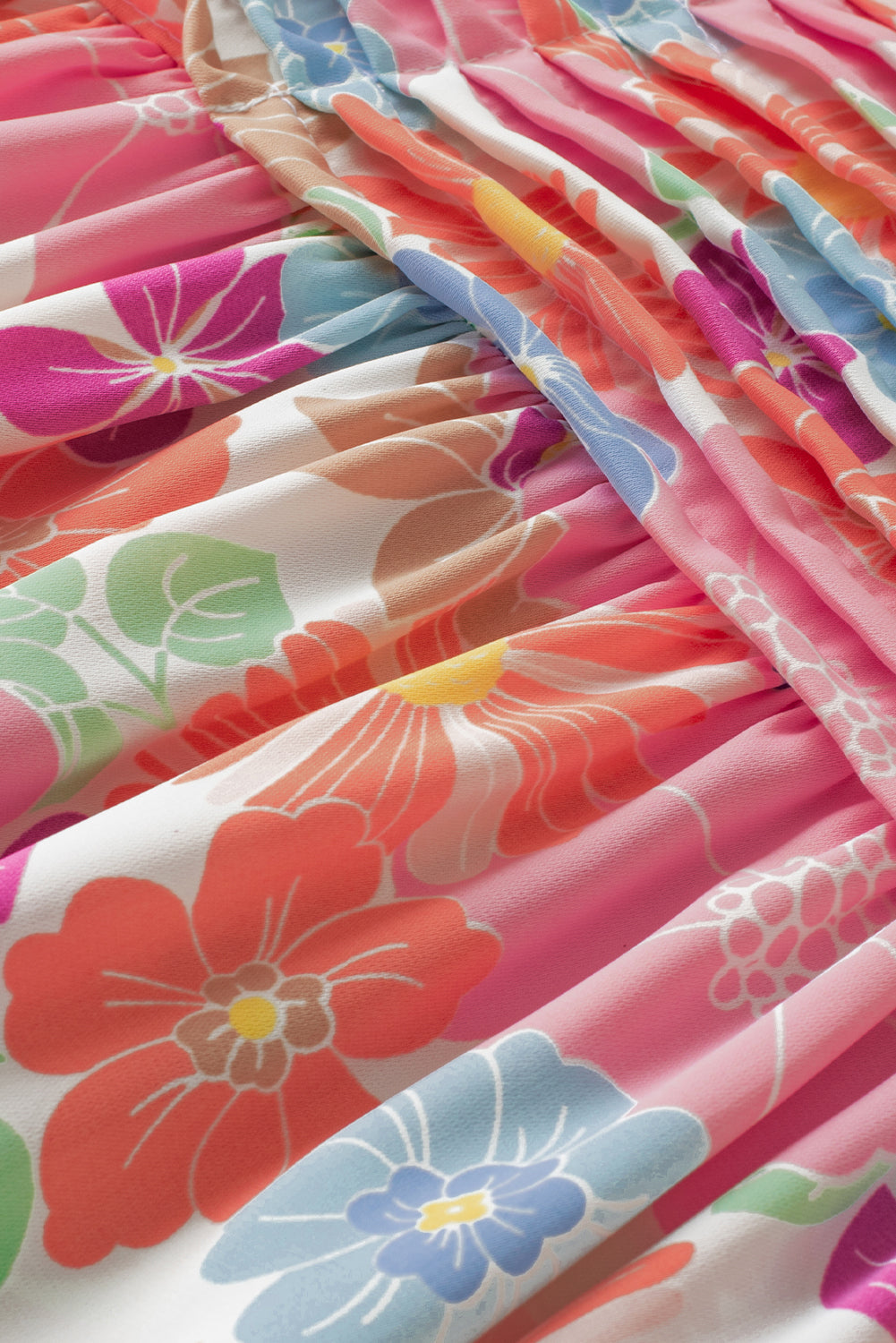 Roze geplooide blouse met ruches en fladdermouwen