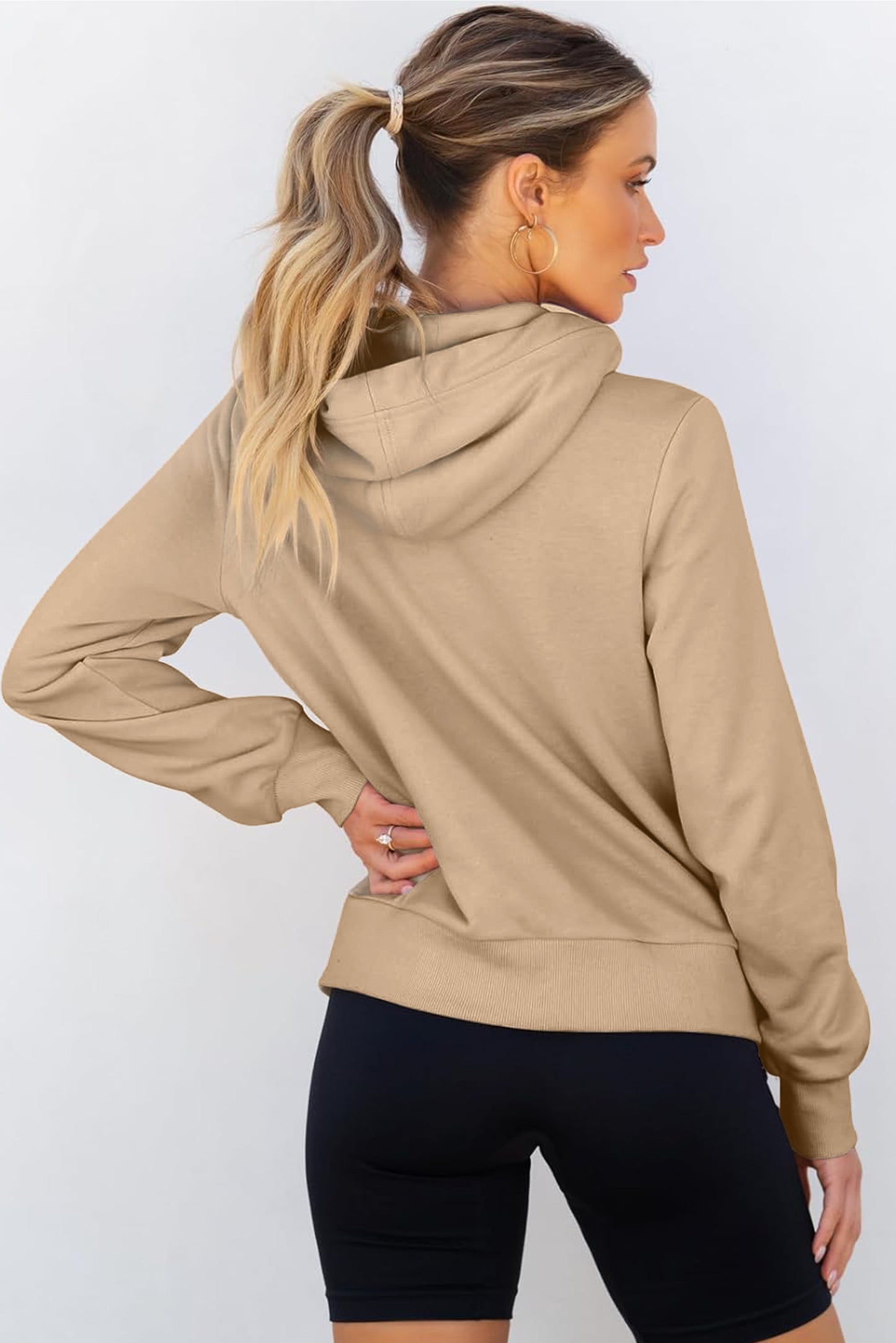 Perkament ritste pocket gezellige trekkoord hoodie