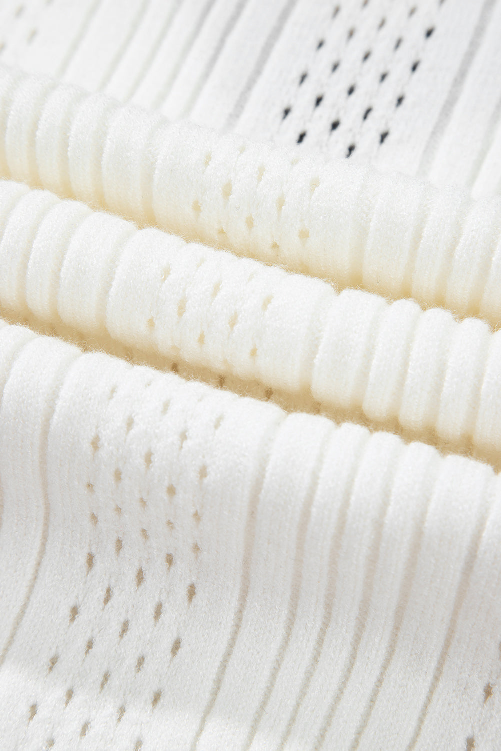 Wit contrast trim eyelet gebreide kleurblok v nek trui vest