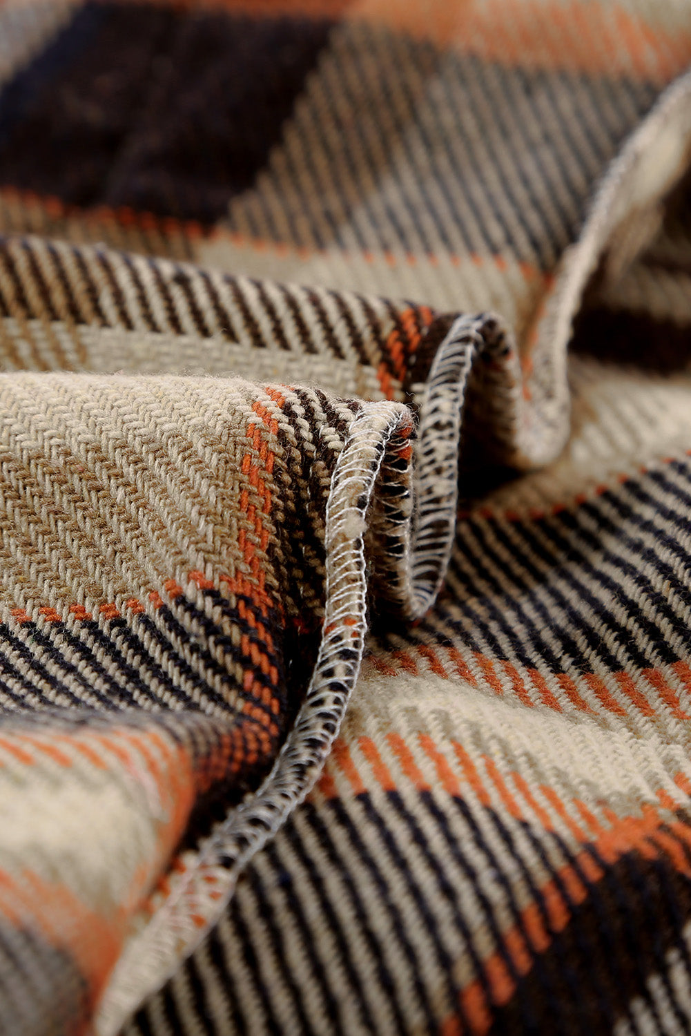 Oranje shacket met geometrische geruite print