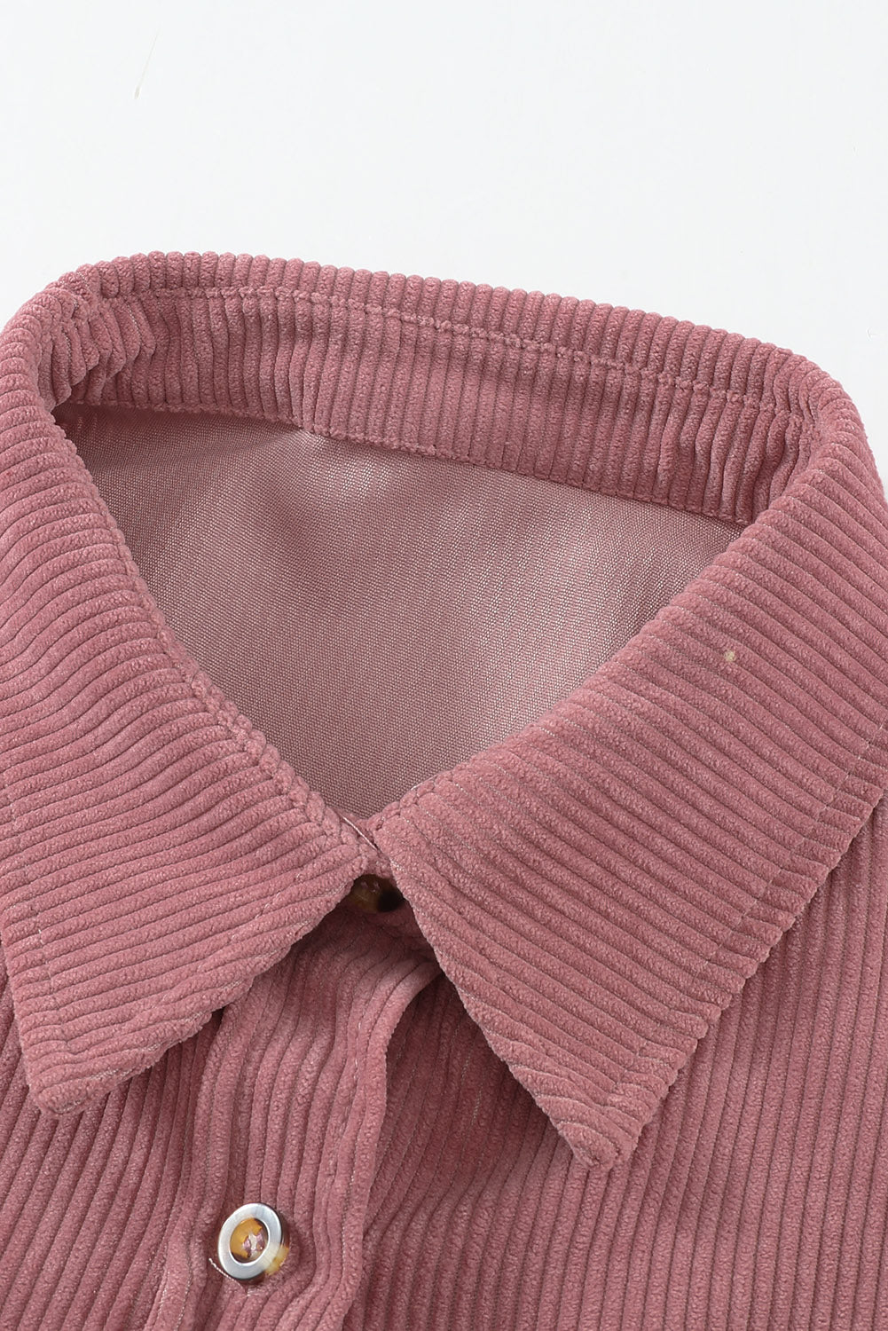 Roze corduroy overhemd met knoopzak