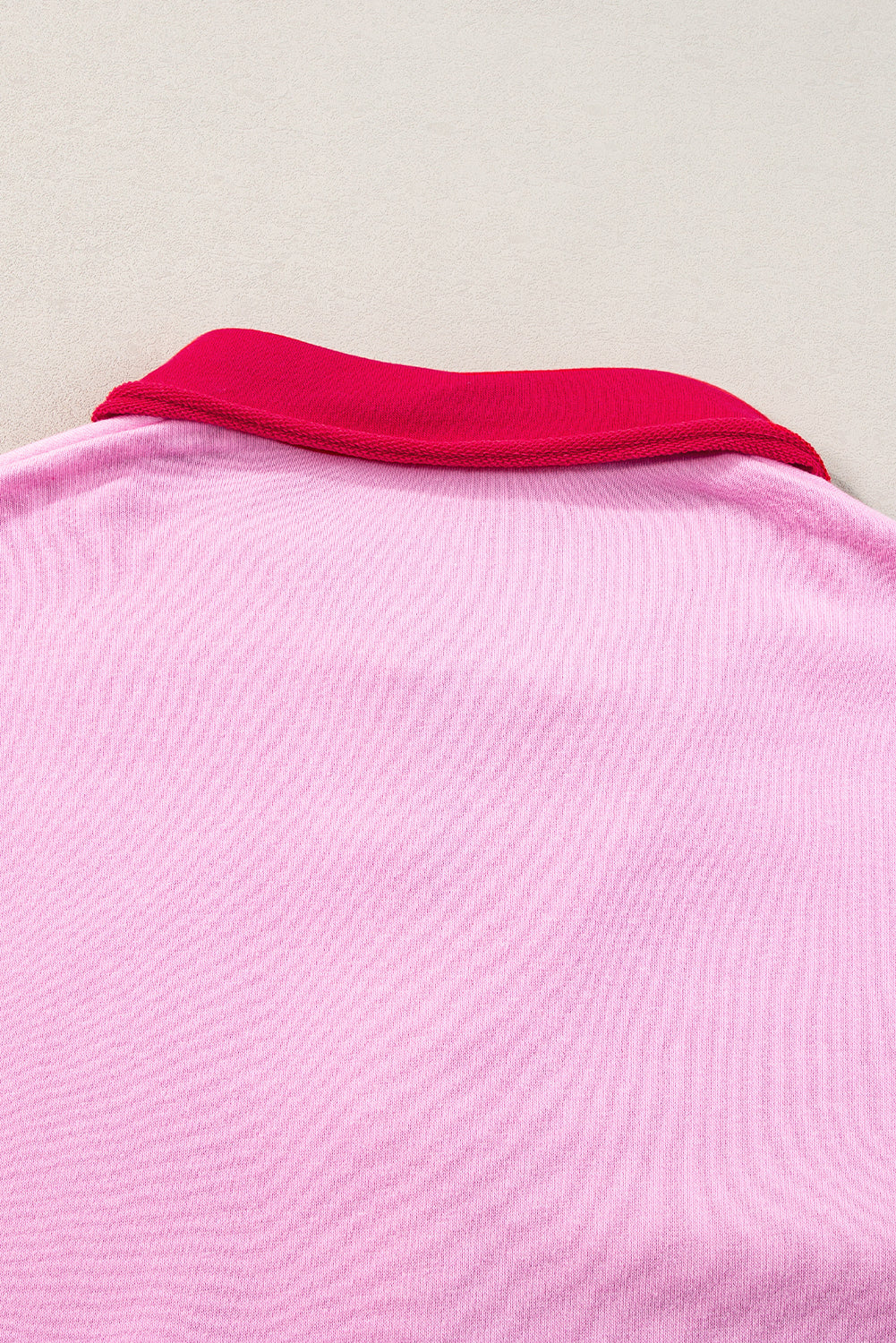 T-shirtjurk met roze strepen en colorblock-patchwork met korte mouwen