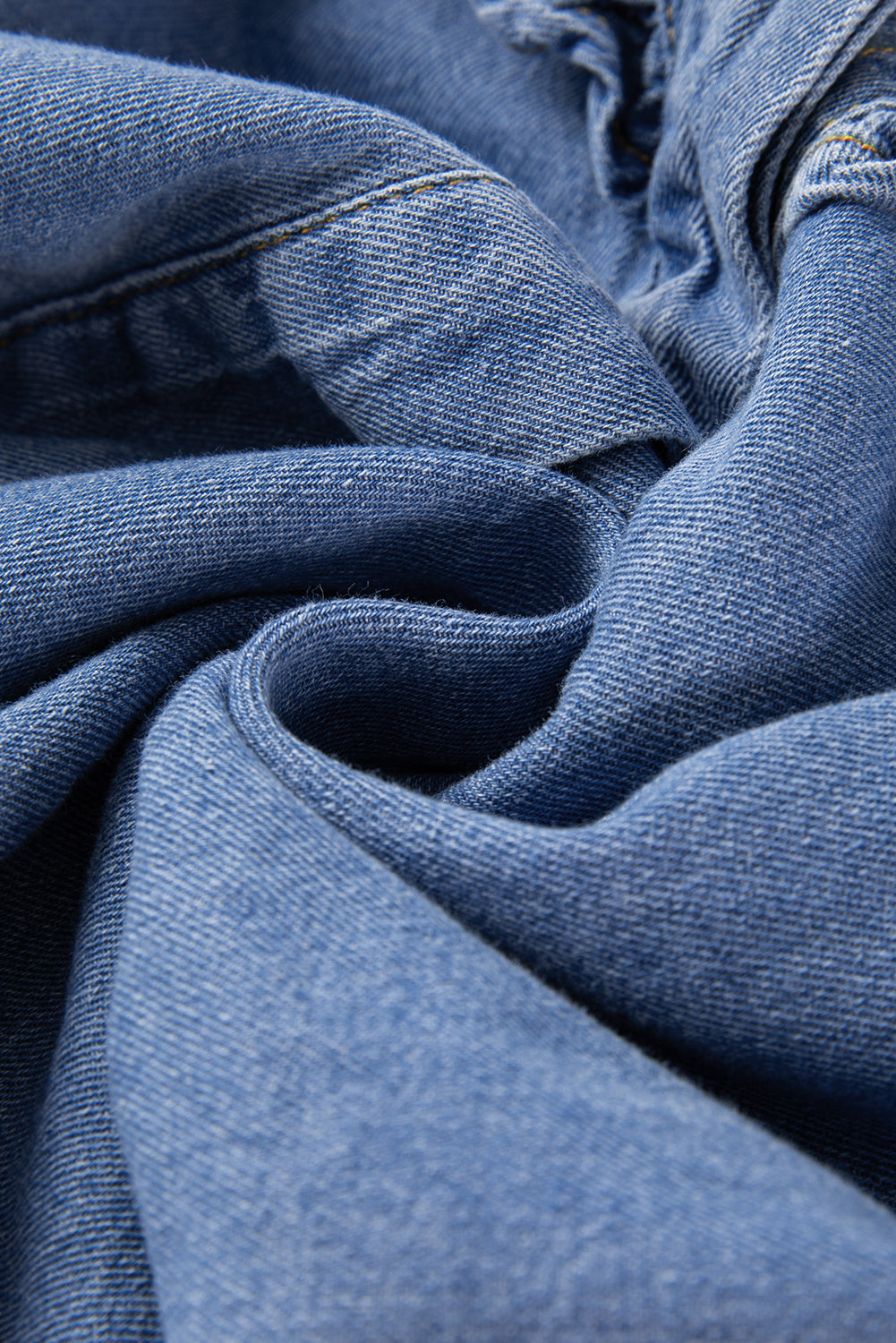 Dusk Blue Denim gegolfde casual top