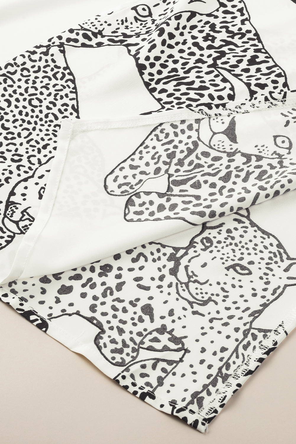Witte Cheetah-print losse pasvorm open voorkant kimono