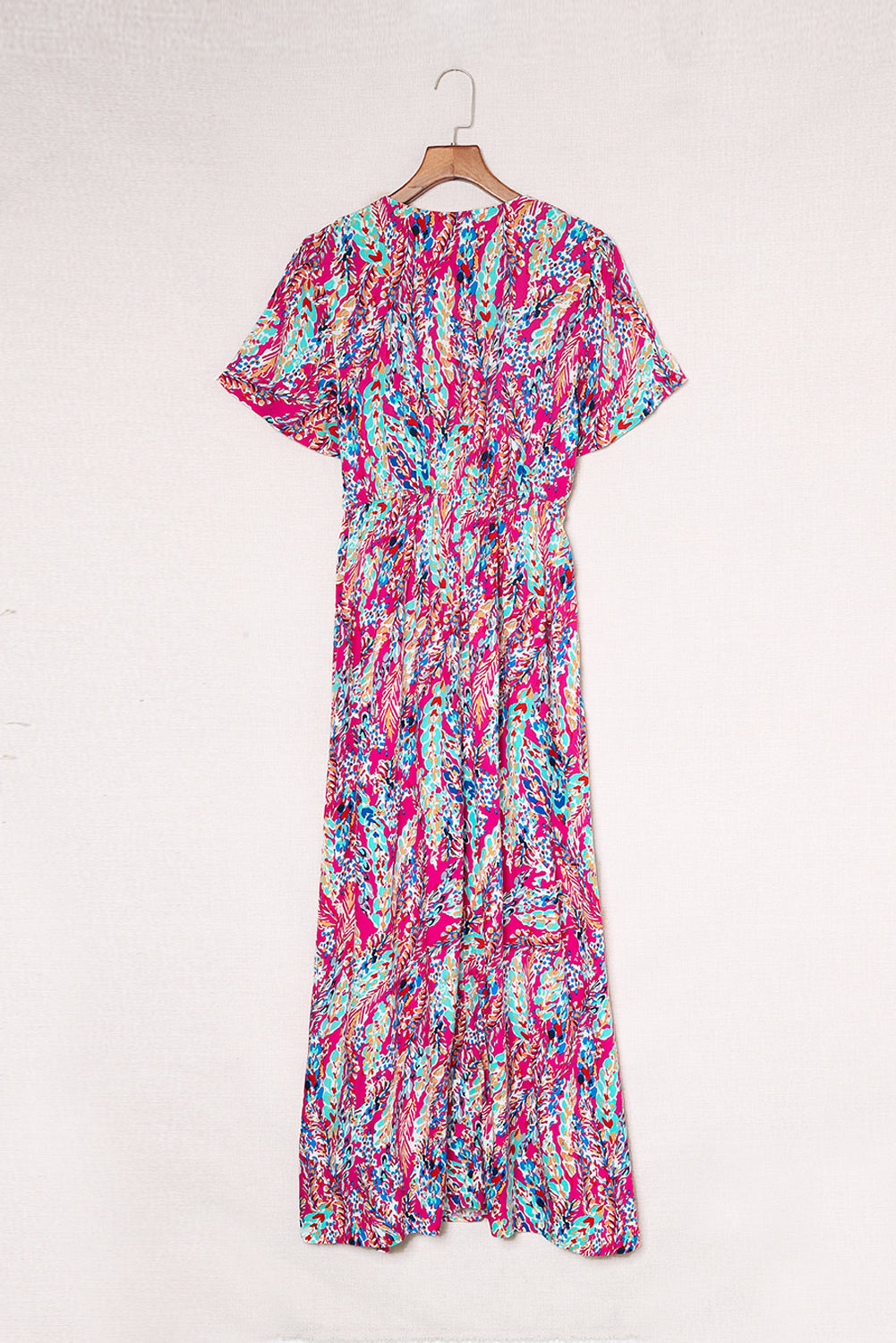 Wrap v nek bloemen maxi jurk