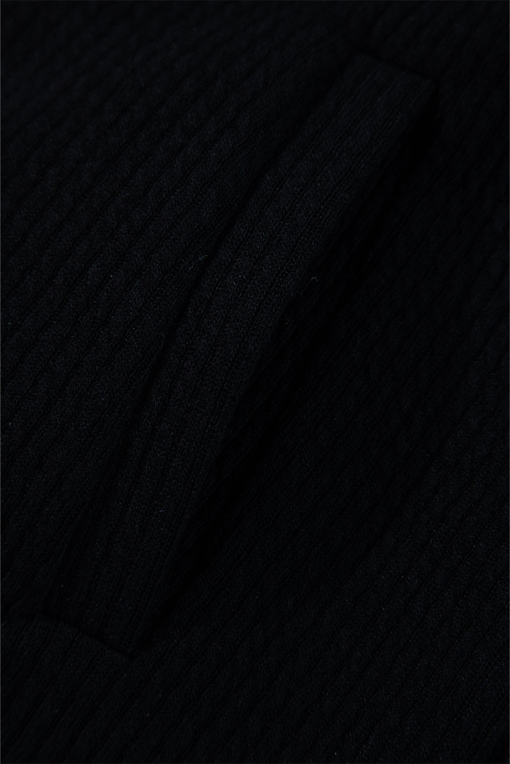 Zwart vaste kleur corduroy knoopte kuipet met lange mouwen