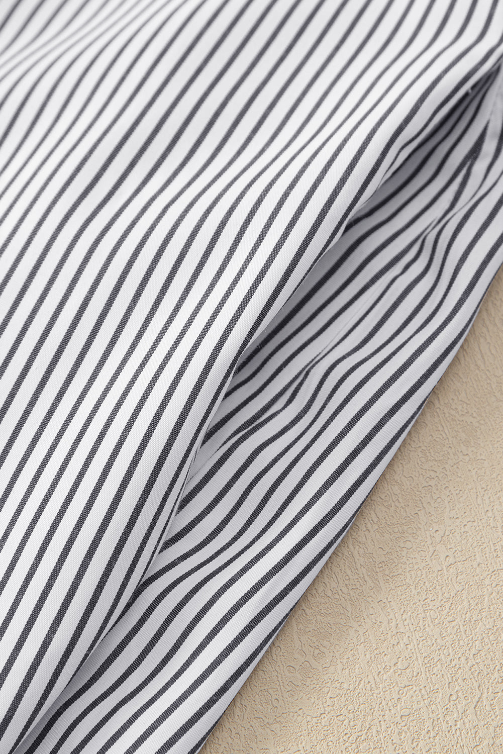 Gesmokt gestreept boyfriend-shirt met manchetten en zak