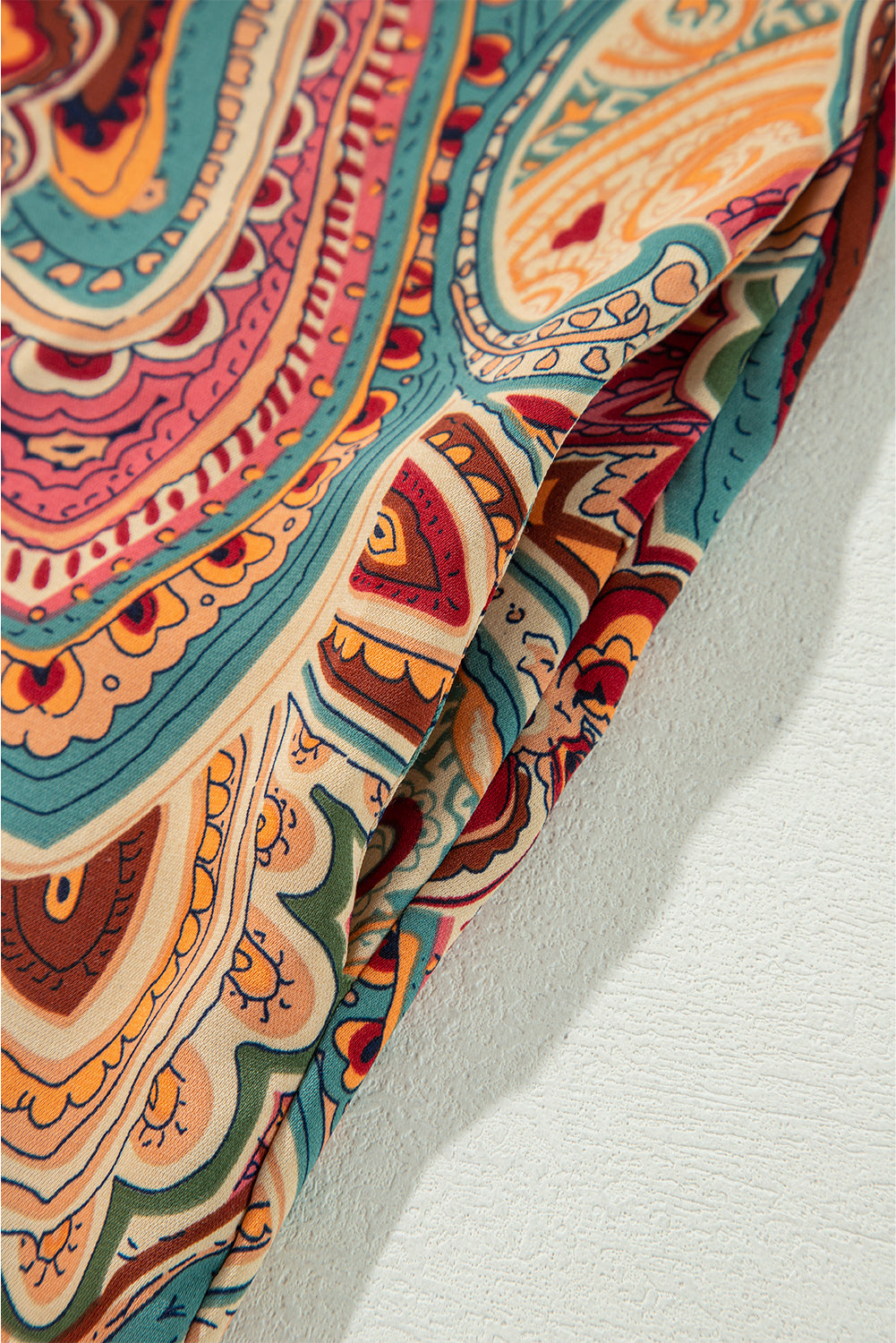 Rode paisley bedrukte spaghetti -riemen elegante wide been jumpsuit