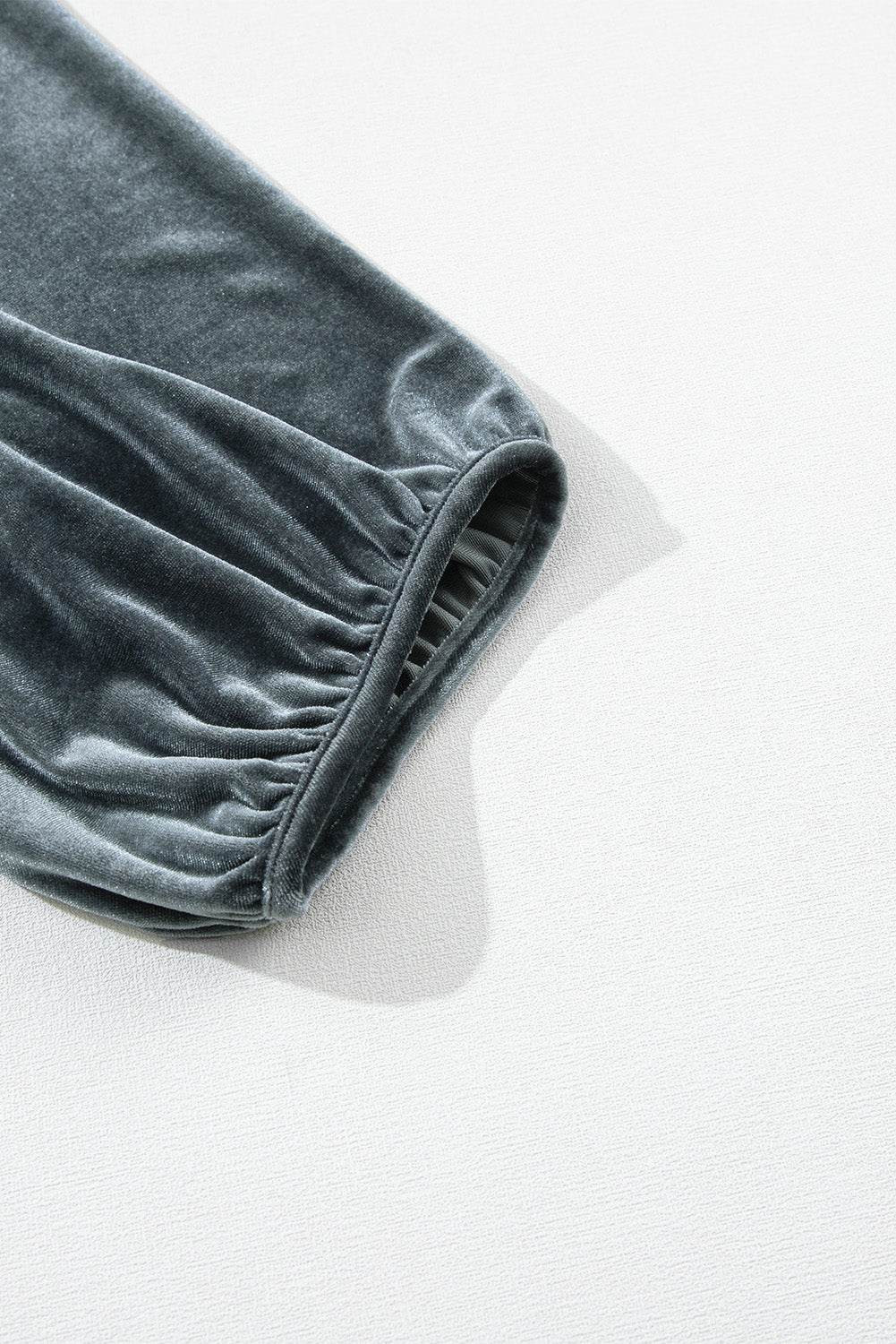 Donkergrijs tuniek-babydoll fluwelen shirt met 3/4 mouwen