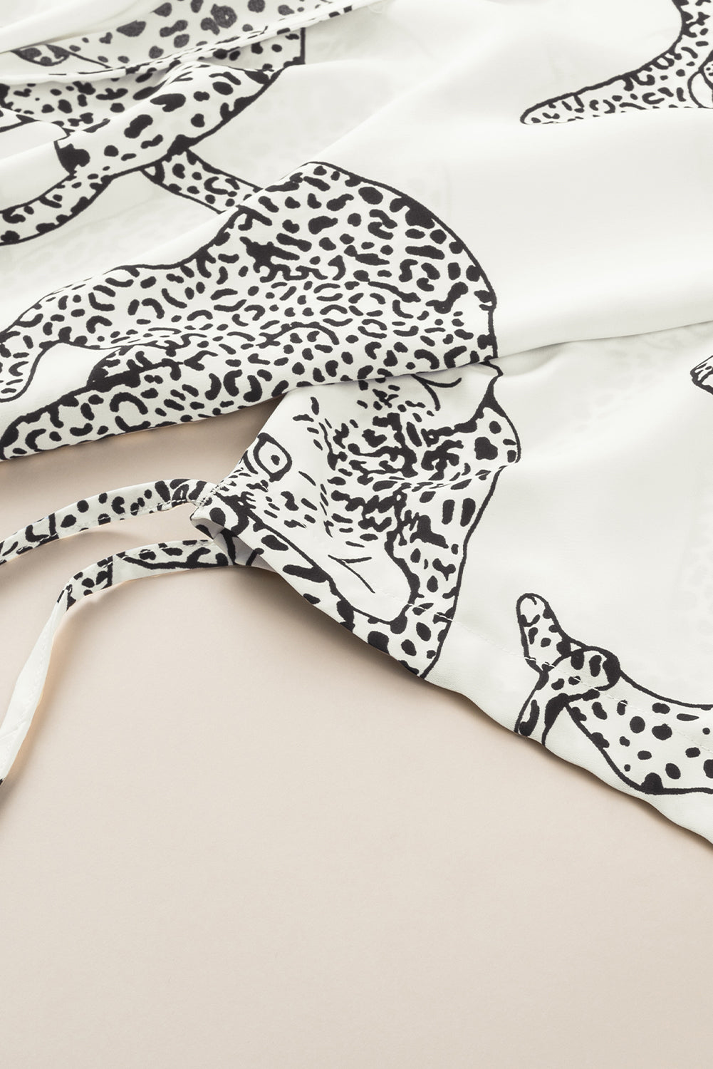 Witte Cheetah-print losse pasvorm open voorkant kimono