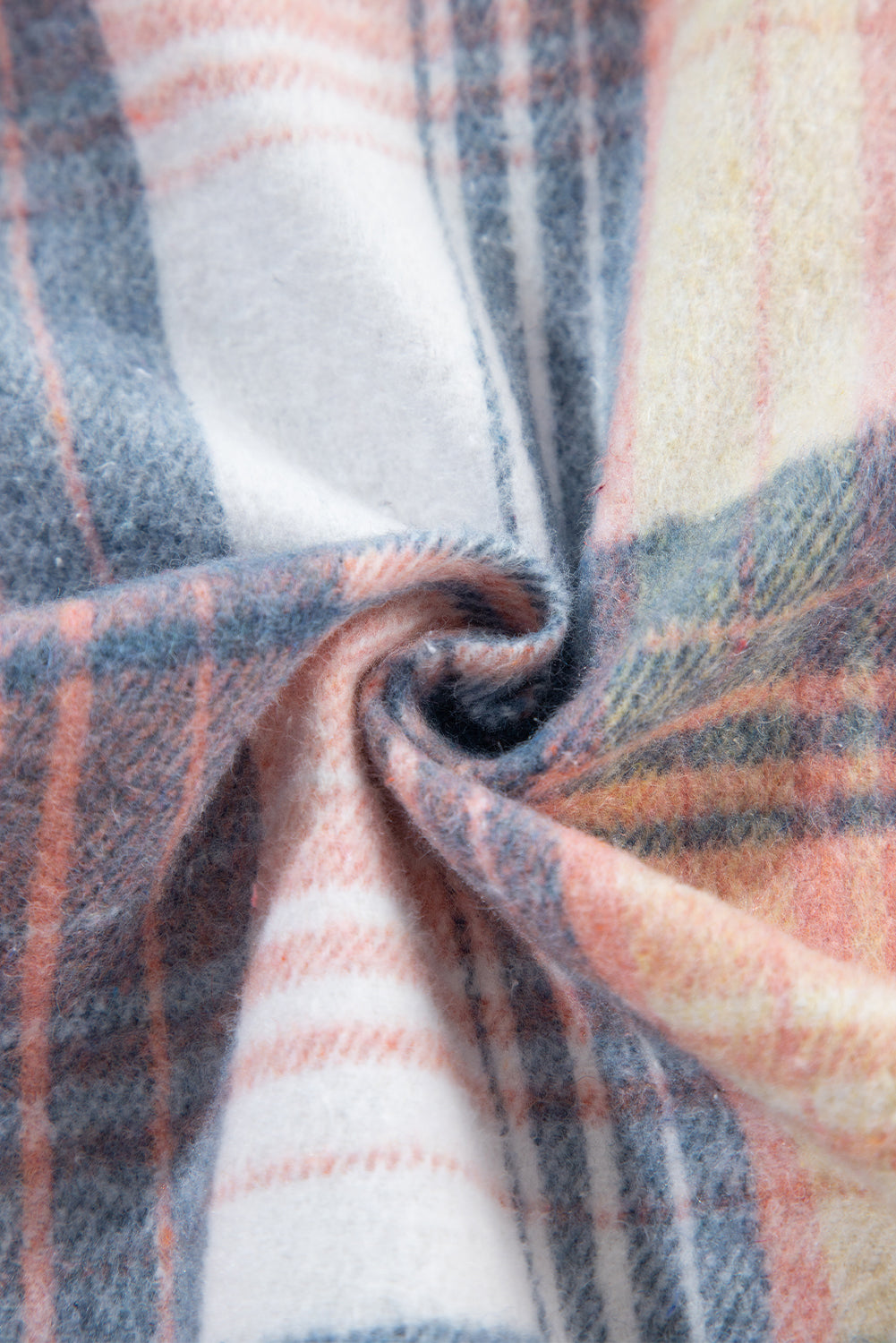 Lichtroze geruite corduroy patchwork borstzak-shacket