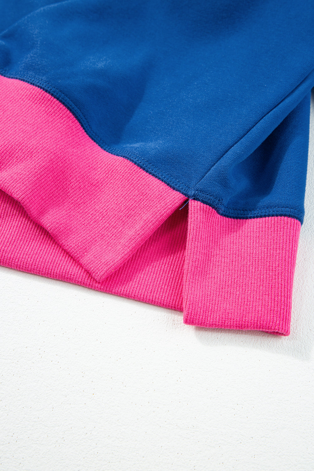 Blauw colorblock sweatshirt met bubbelmouwen