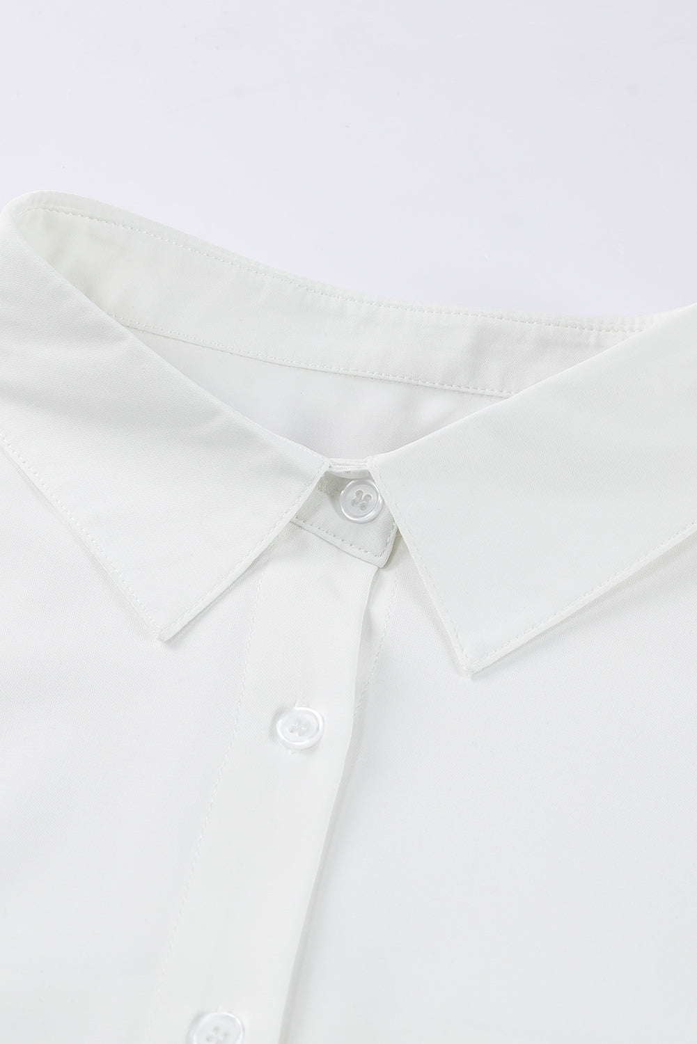 Wit oversized overhemd met 3/4 pofmouwen