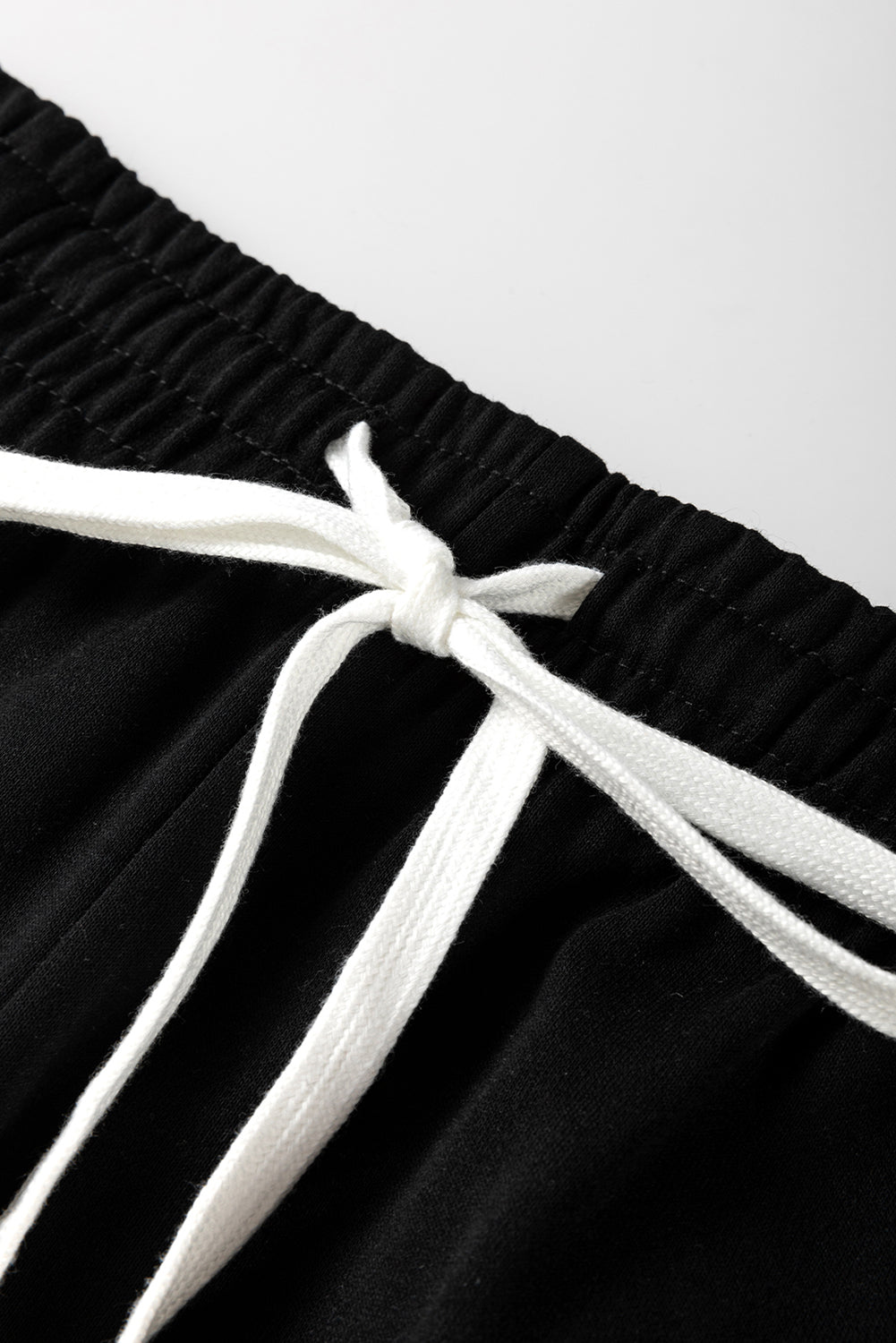 Bruine streep gestreepte druppel schouderpullover en jogger broek set