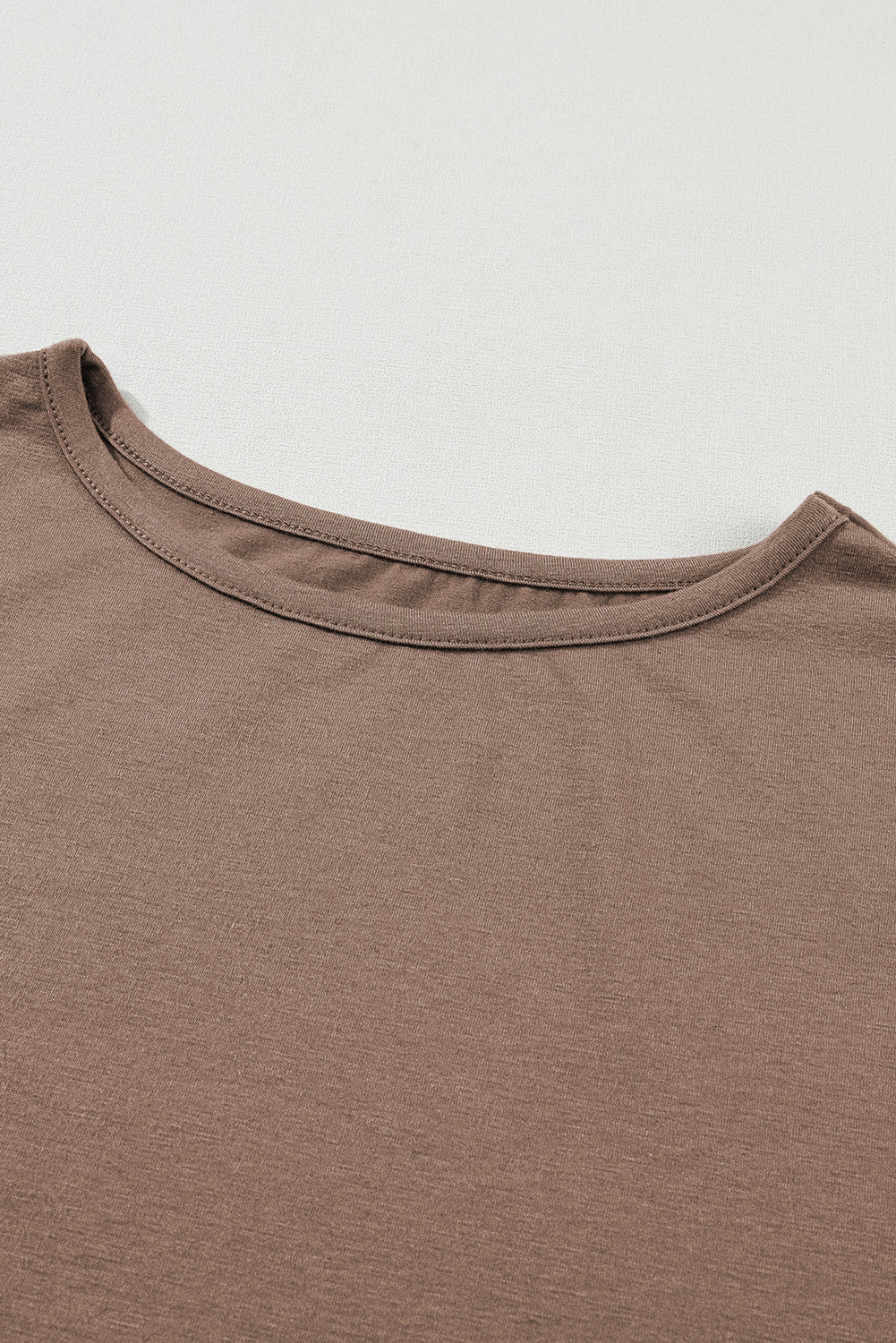 Rookgrijs effen kleur T-shirt 2-delige broek met wijde pijpen