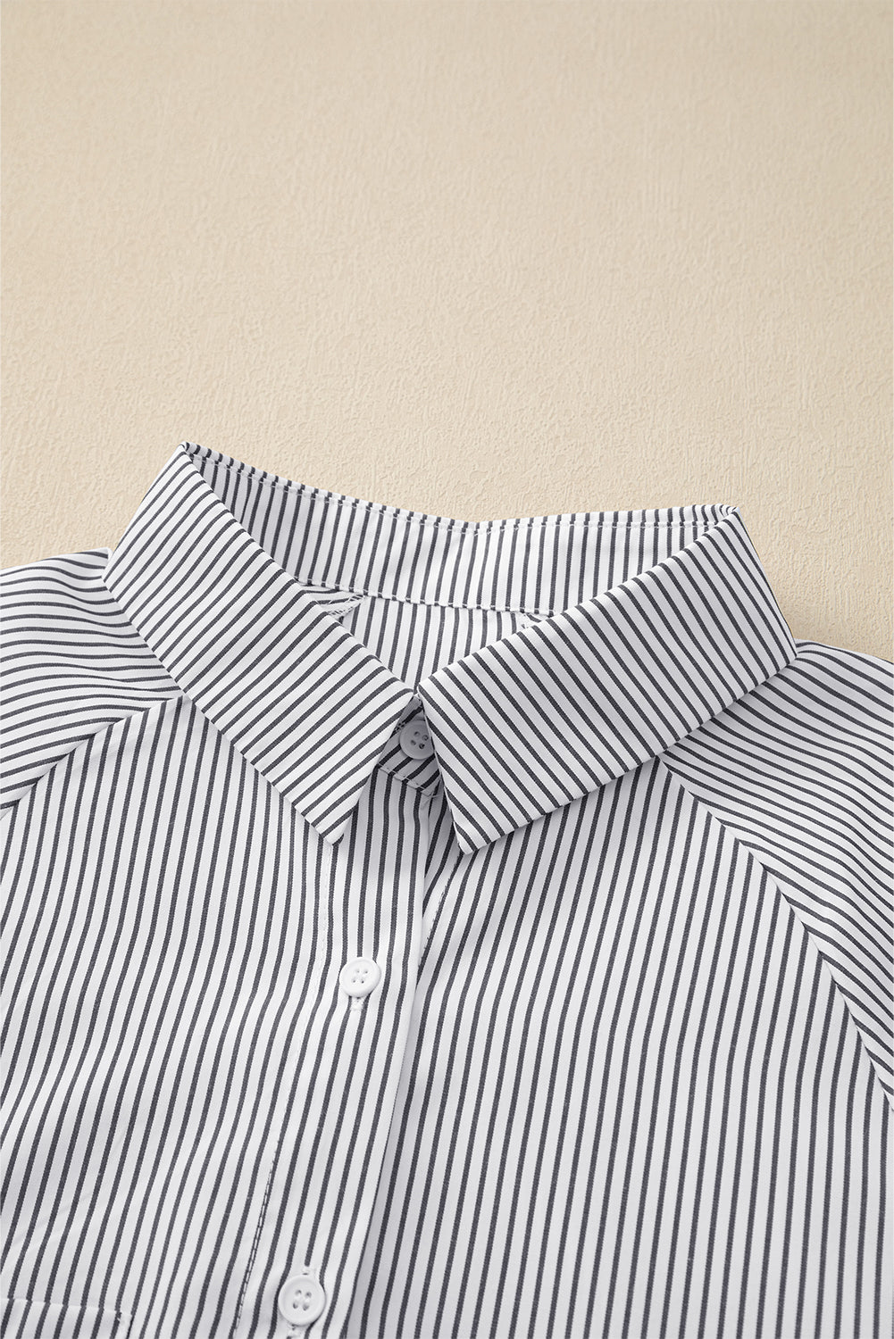 Gesmokt gestreept boyfriend-shirt met manchetten en zak