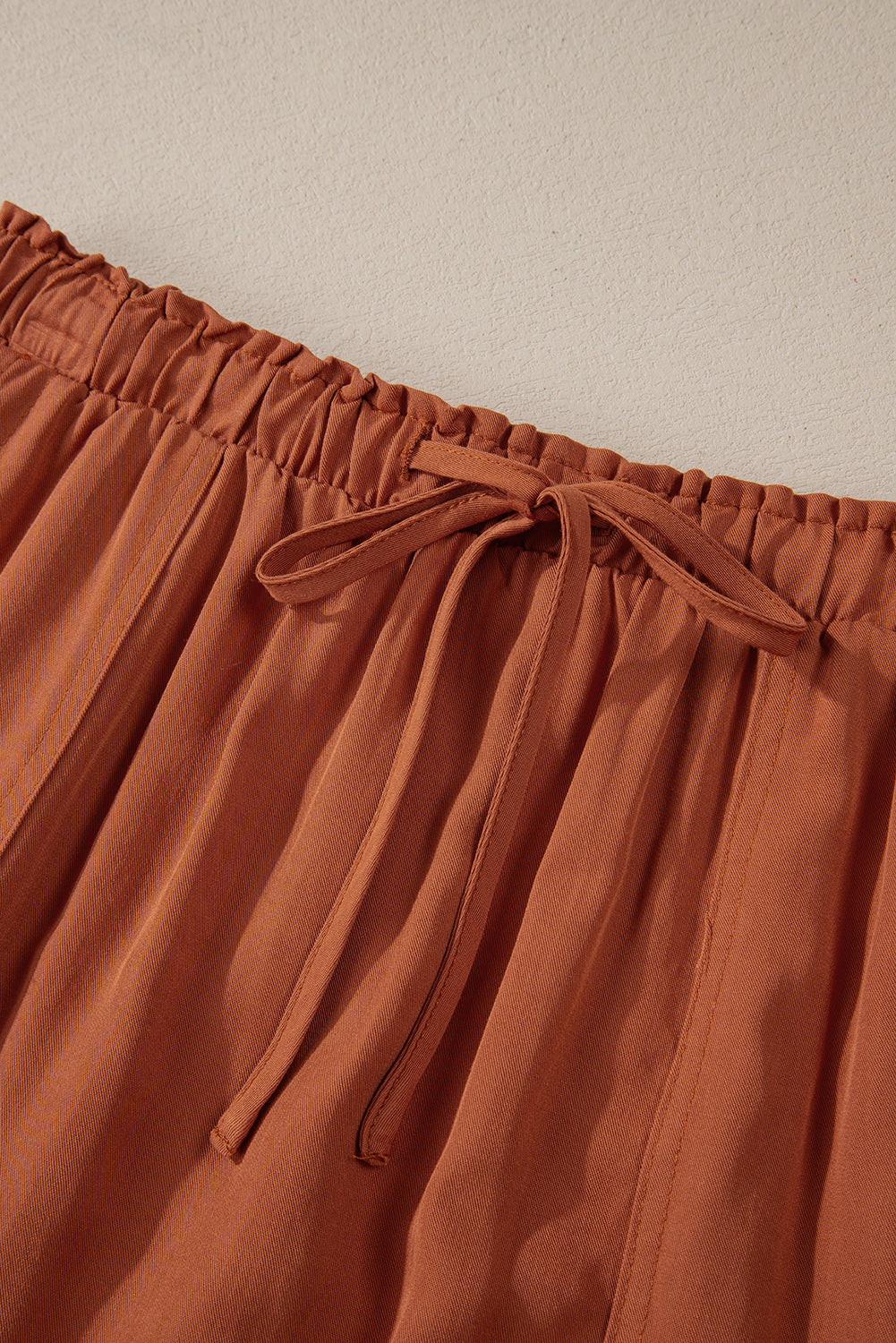 Kastanjebruine Cargo Pocket Trekkoord Taille Maxi Rok