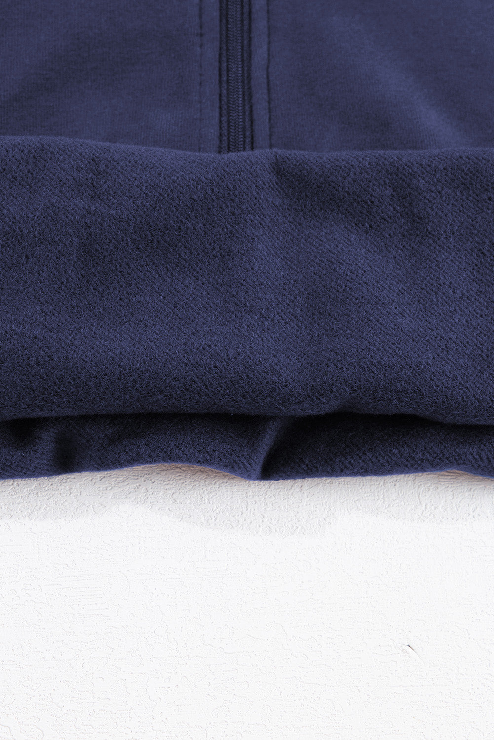 Smoke Green Fleece Lined Zip Up Stand Collar Thumbhole Sleeve Sweatshirt