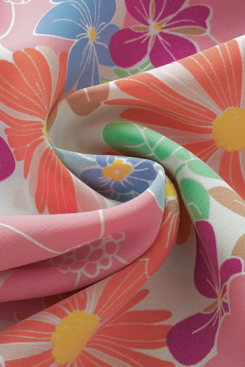 Roze geplooide blouse met ruches en fladdermouwen