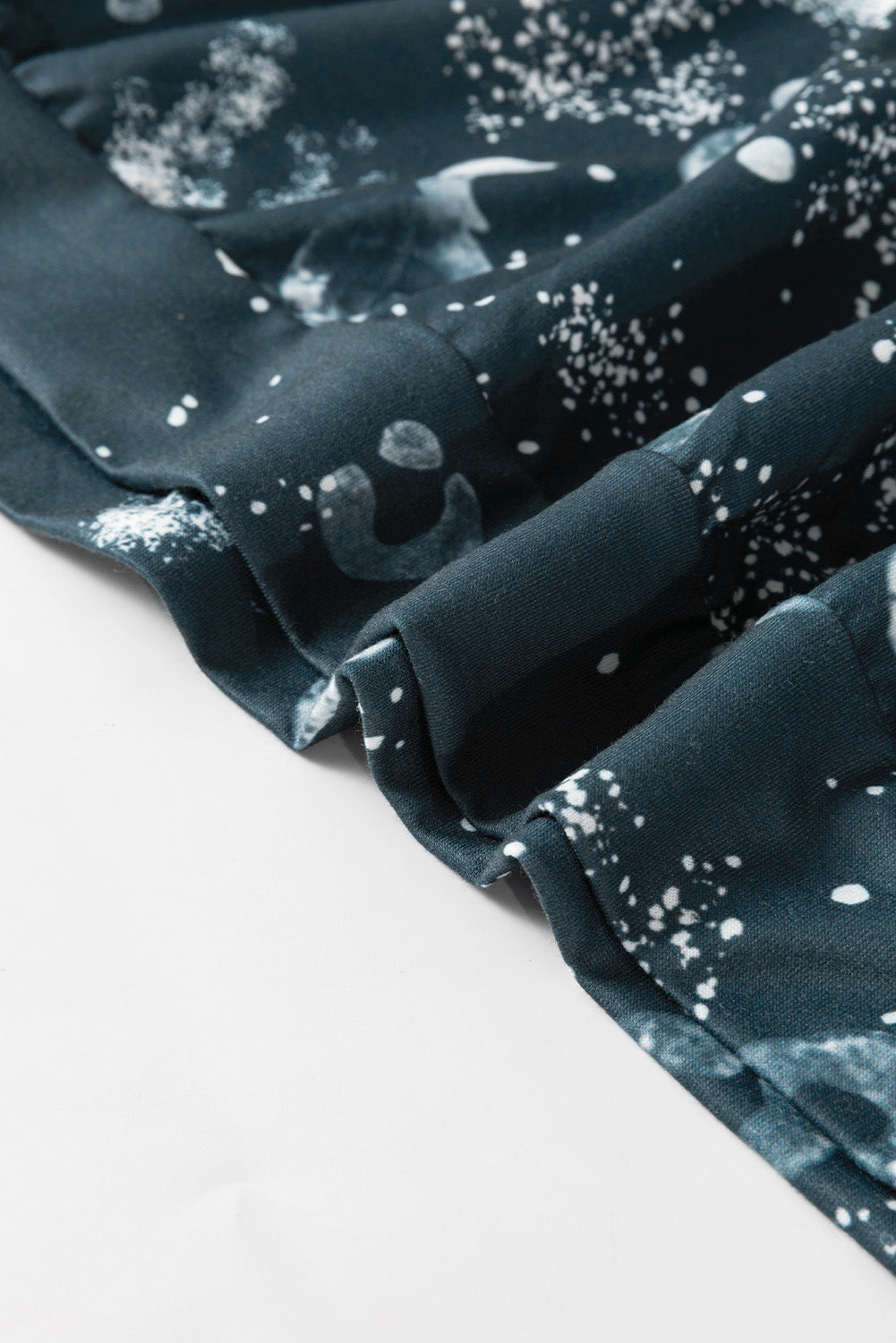 Blauwe luipaard gebleekte raglanmouw ronde hals sweatshirt