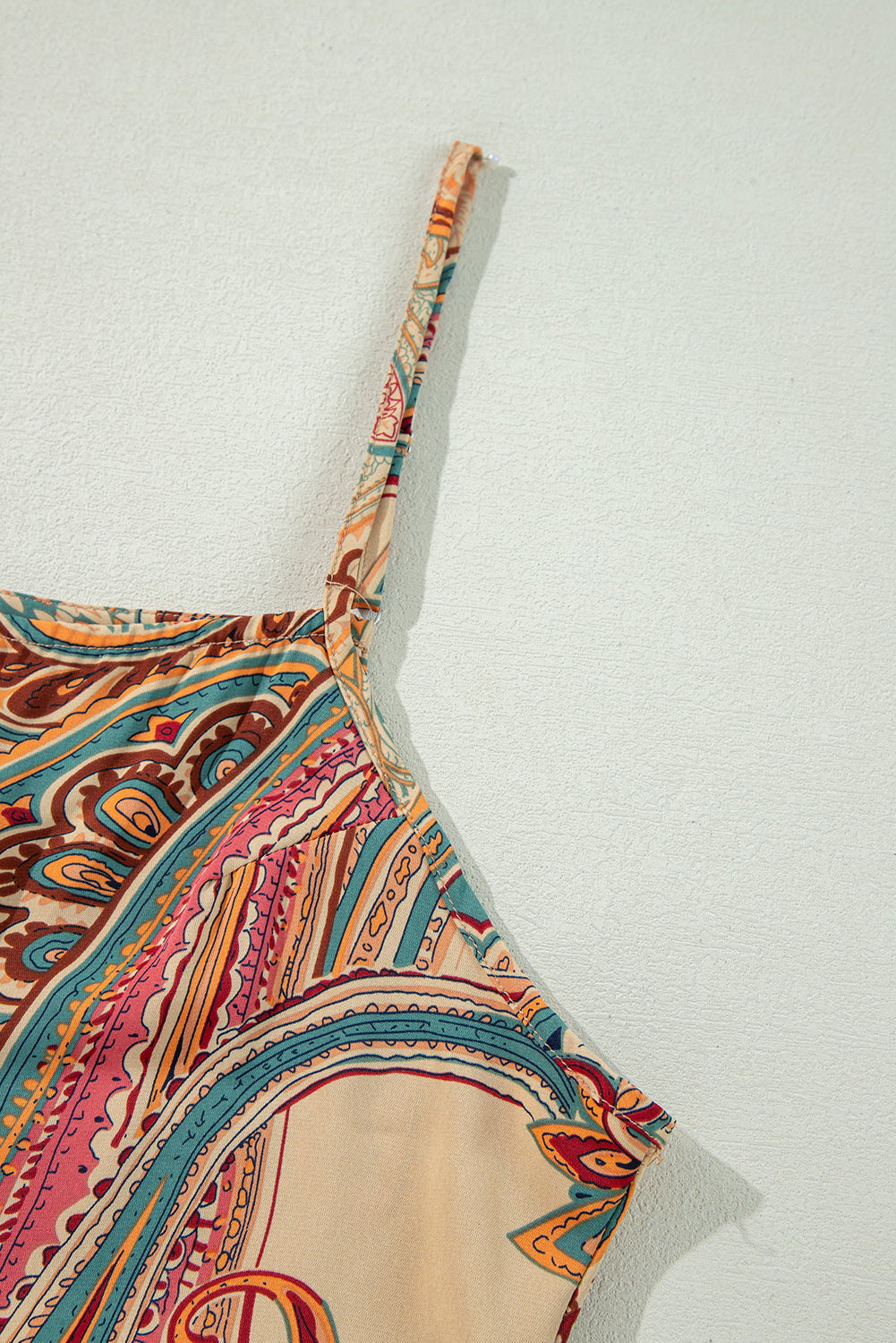 Rode paisley bedrukte spaghetti -riemen elegante wide been jumpsuit