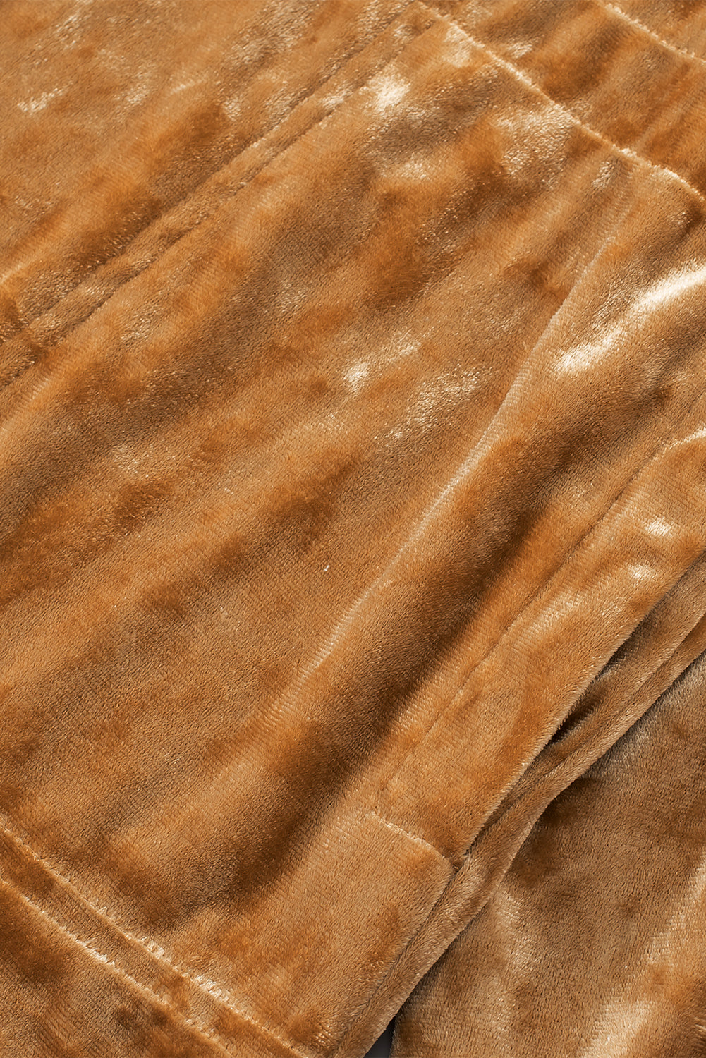 Gold Solid Color Button Up Loose Fit Velvet Shirt