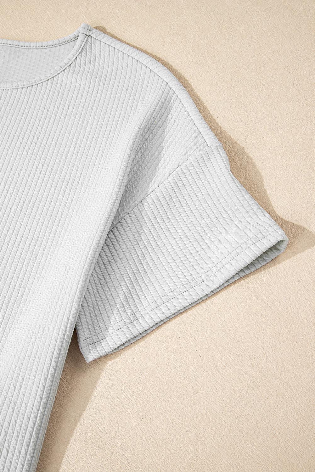 Licht grijs gestructureerd los t -shirt