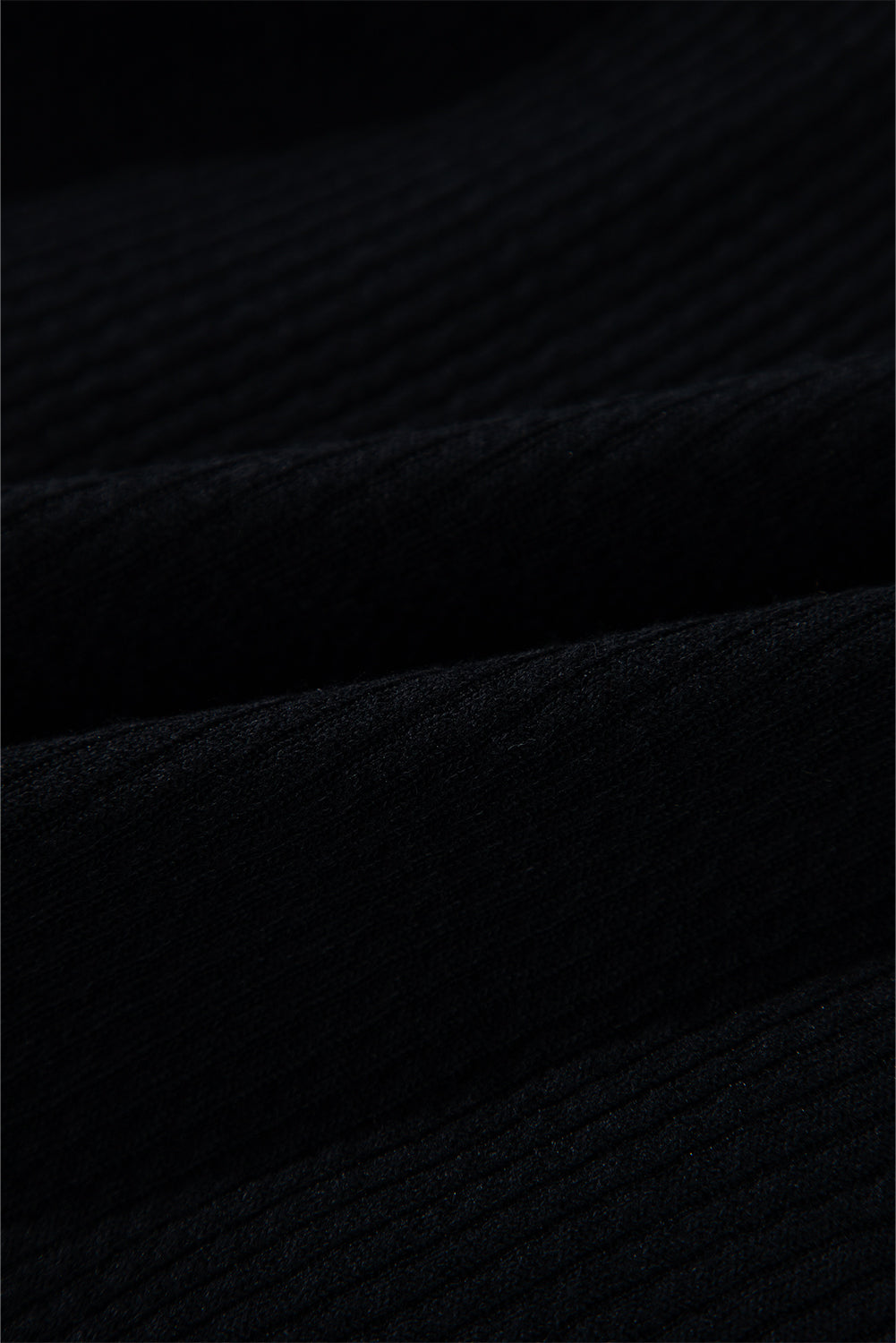 Zwart vaste kleur corduroy knoopte kuipet met lange mouwen