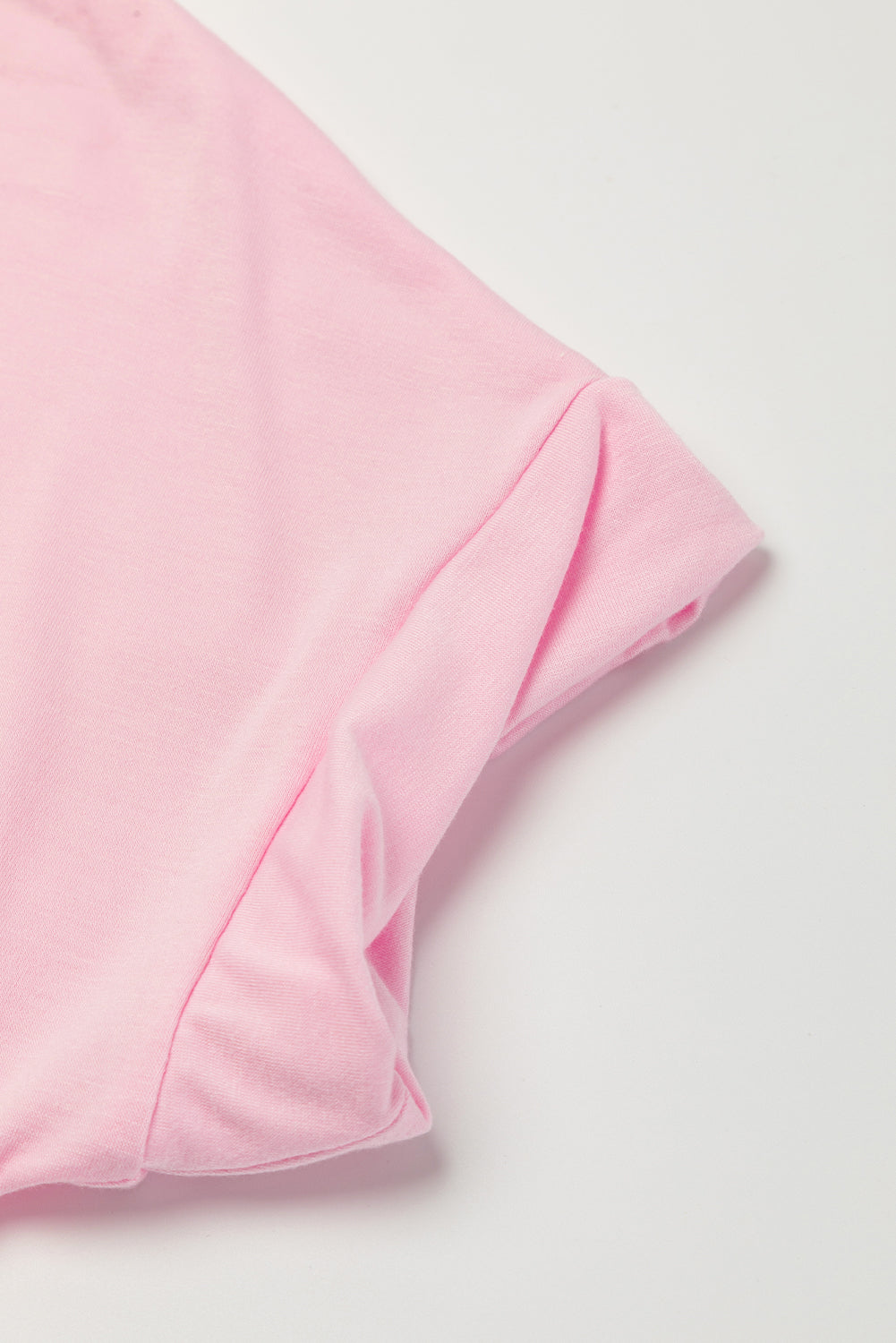 Roze maxi-T-shirtjurk met V-hals en verborgen zaksplitten