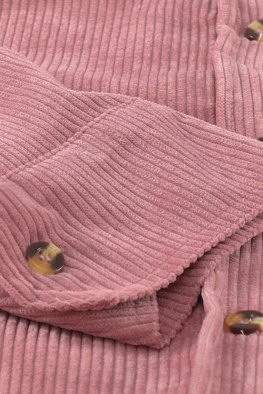 Roze corduroy overhemd met knoopzak