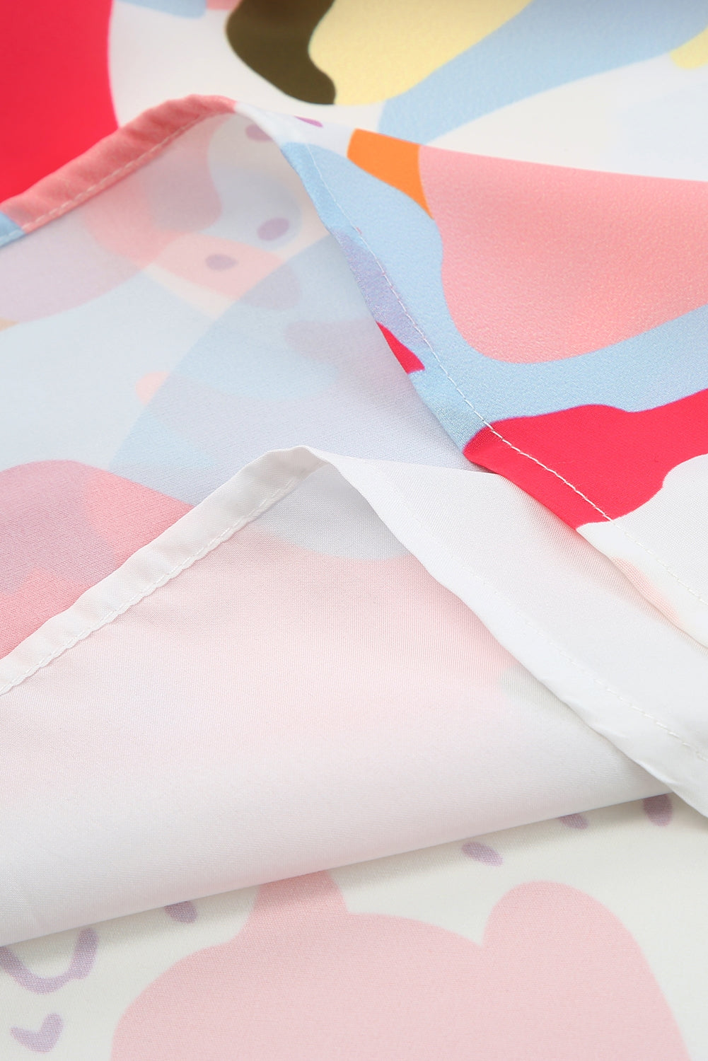 Blouse met veelkleurige bloemenprint, V-hals en halve mouw